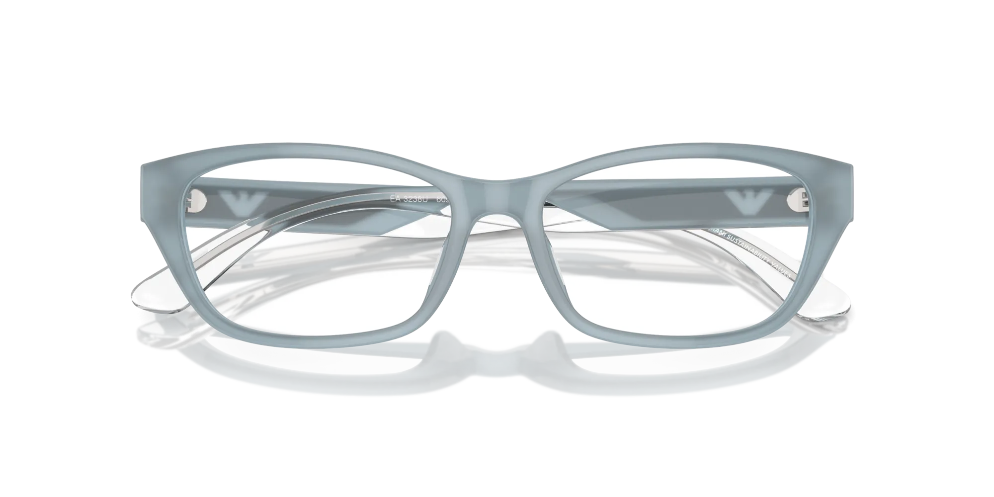 Emporio Armani EA3238U 6096 Montature da vista Acetato Blu Cat Eye Normale - immagine 2
