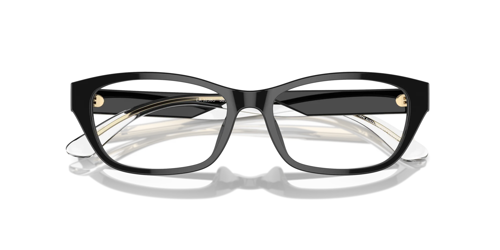 Emporio Armani EA3238U 5017 Montature da vista Acetato Nero Trasparente Cat Eye Normale - immagine 2