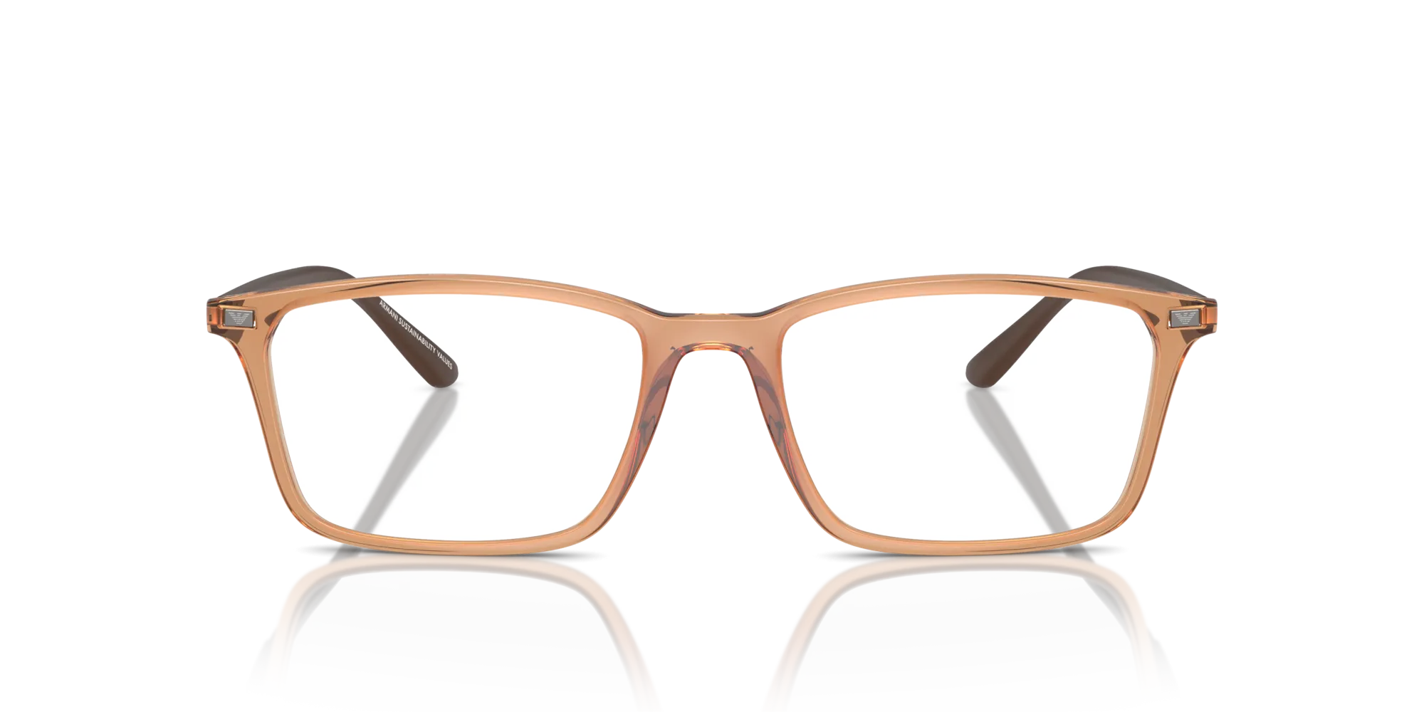 Emporio Armani EA3237 6110 Montature da vista Iniettato Marrone Trasparente Squadrata Normale - immagine 3