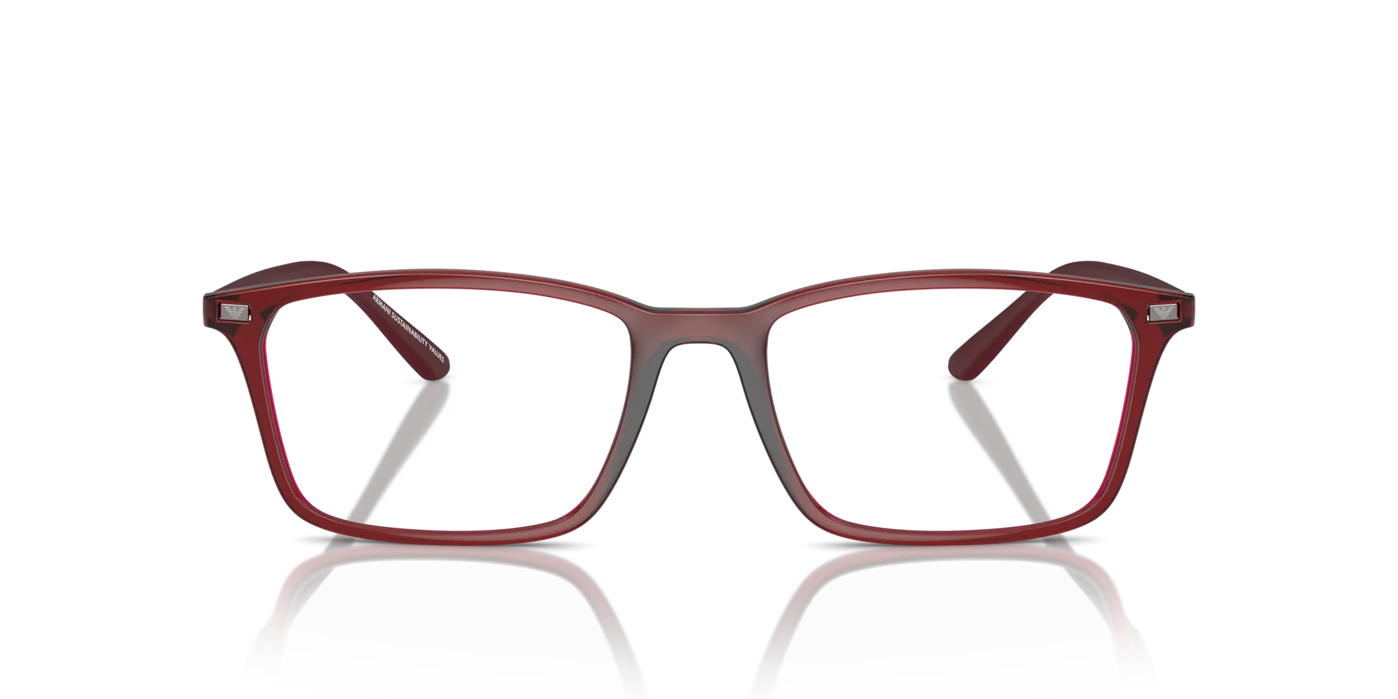 Emporio Armani EA3237 6109 Montature da vista Iniettato Rosso Trasparente Squadrata Normale - immagine 3