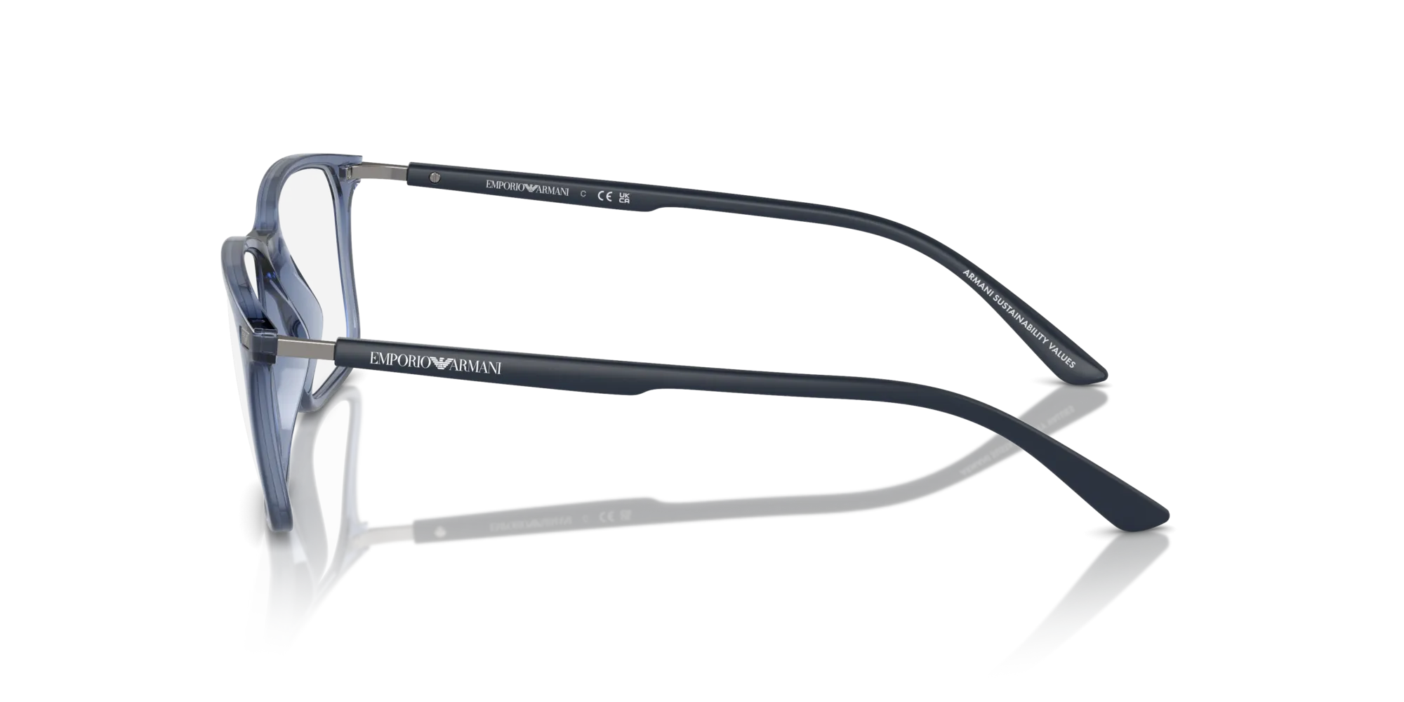 Emporio Armani EA3237 6108 Montature da vista Iniettato Blu Squadrata Normale - immagine 4