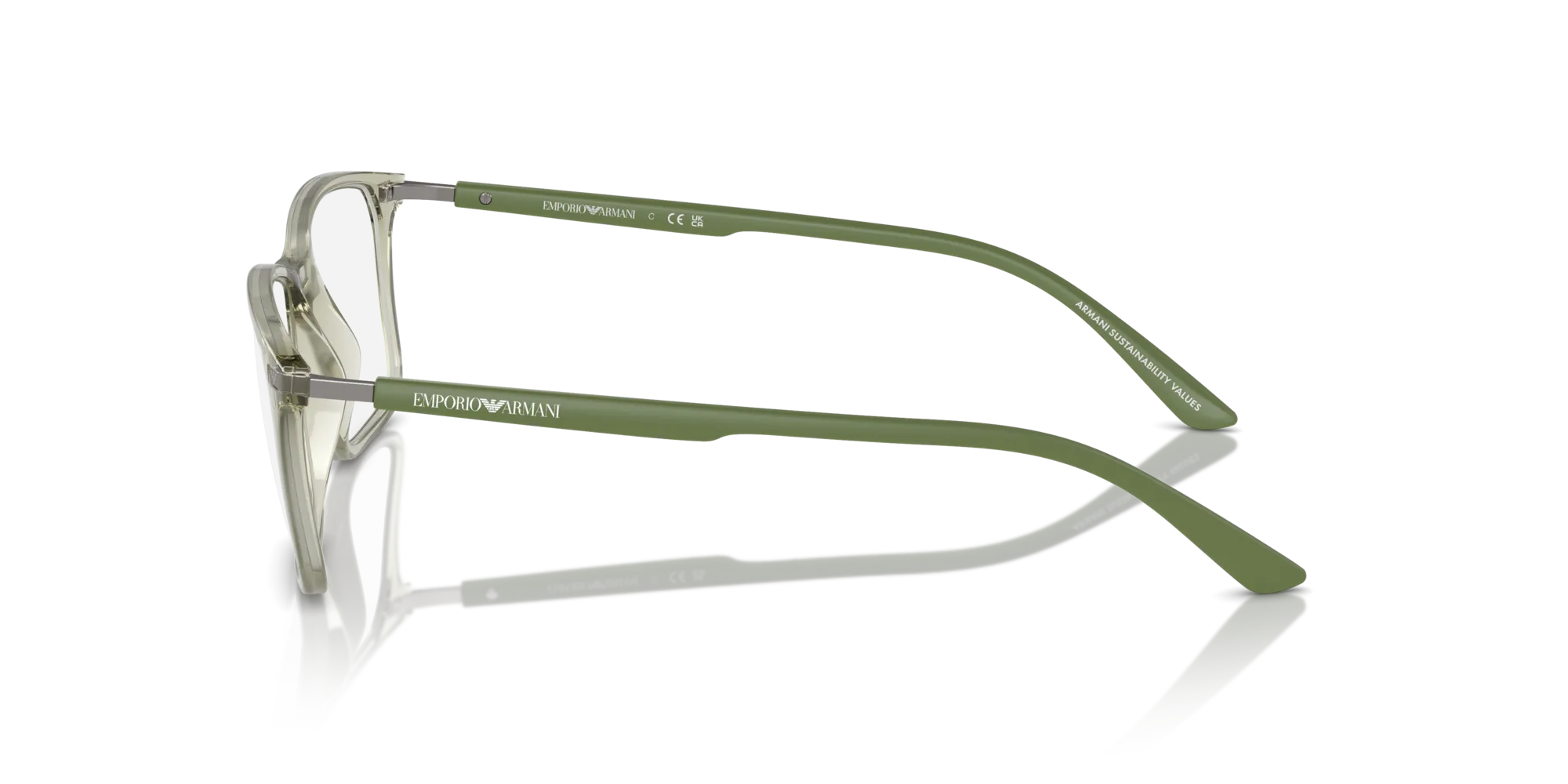 Emporio Armani EA3237 6107 Montature da vista Iniettato Verde Trasparente Squadrata Normale - immagine 4