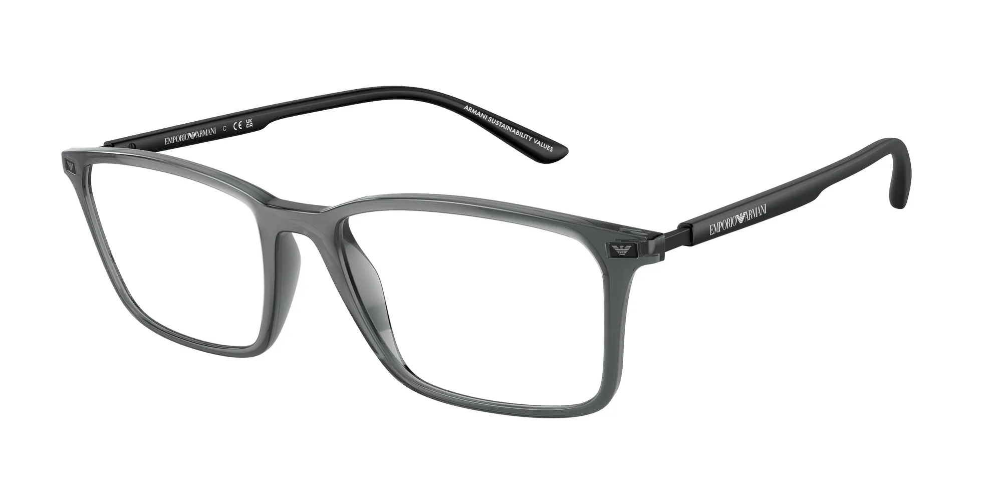 Emporio Armani EA3237 6106 Montature da vista Iniettato Grigio Squadrata Normale - immagine 1