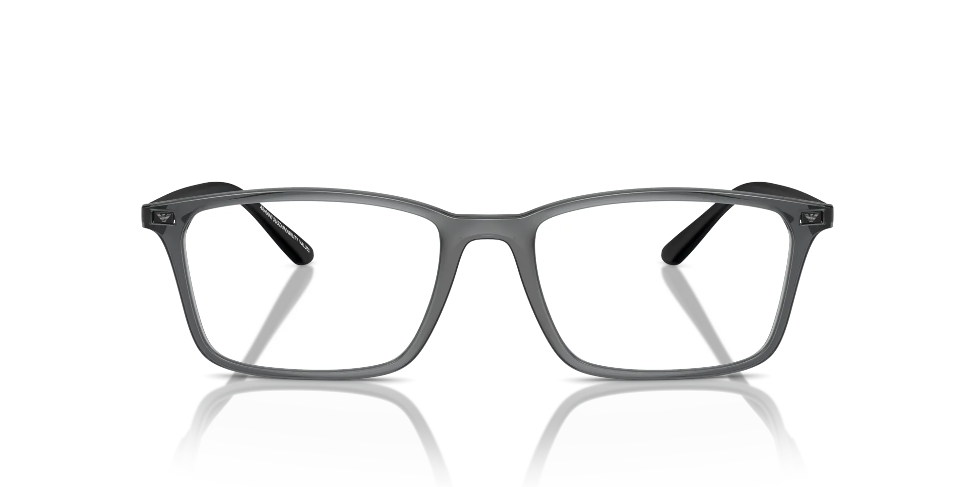Emporio Armani EA3237 6106 Montature da vista Iniettato Grigio Trasparente Squadrata Normale - immagine 3