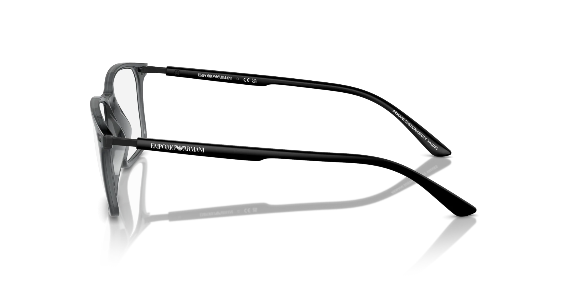 Emporio Armani EA3237 6106 Montature da vista Iniettato Grigio Trasparente Squadrata Normale - immagine 4