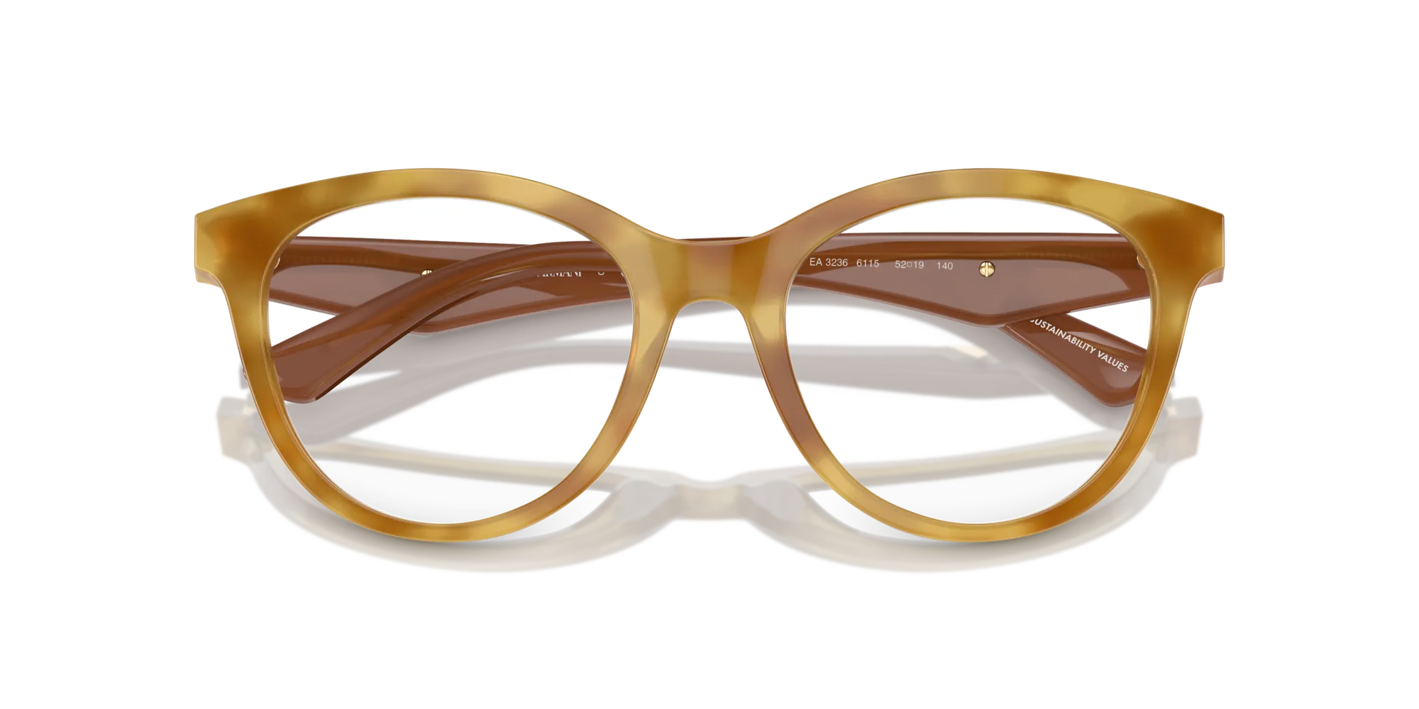 Emporio Armani EA3236 6115 Montature da vista Acetato Marrone Trasparente Cat Eye Normale - immagine 2