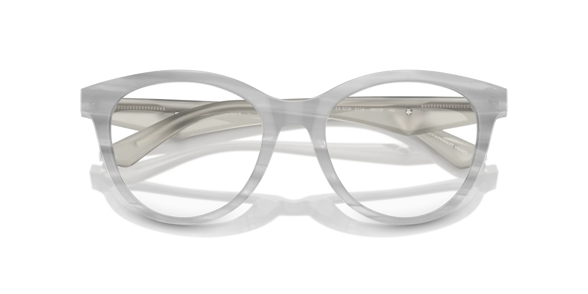 Emporio Armani EA3236 6114 Montature da vista Acetato Grigio Trasparente Cat Eye Normale - immagine 2