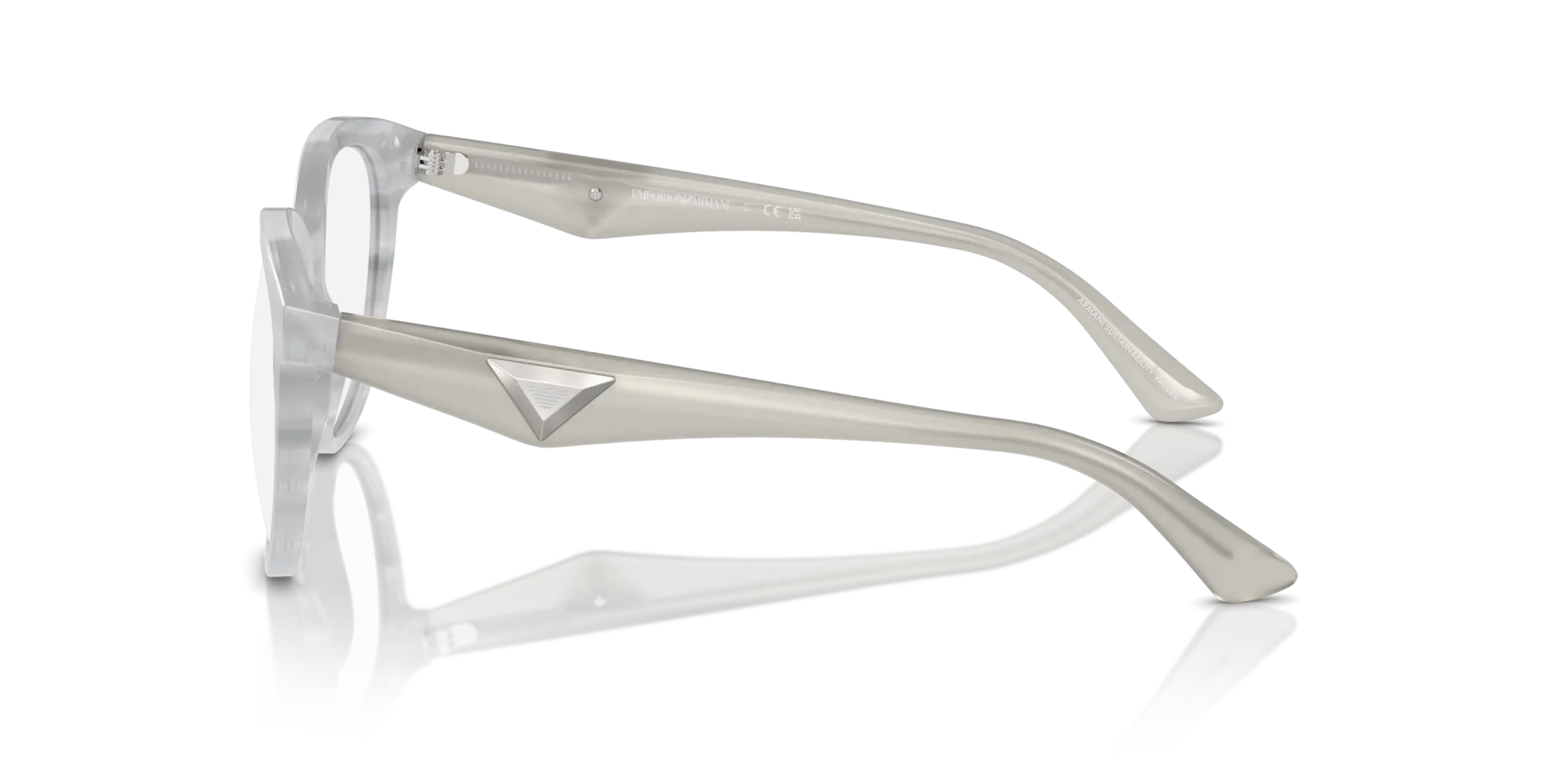 Emporio Armani EA3236 6114 Montature da vista Acetato Grigio Trasparente Cat Eye Normale - immagine 4