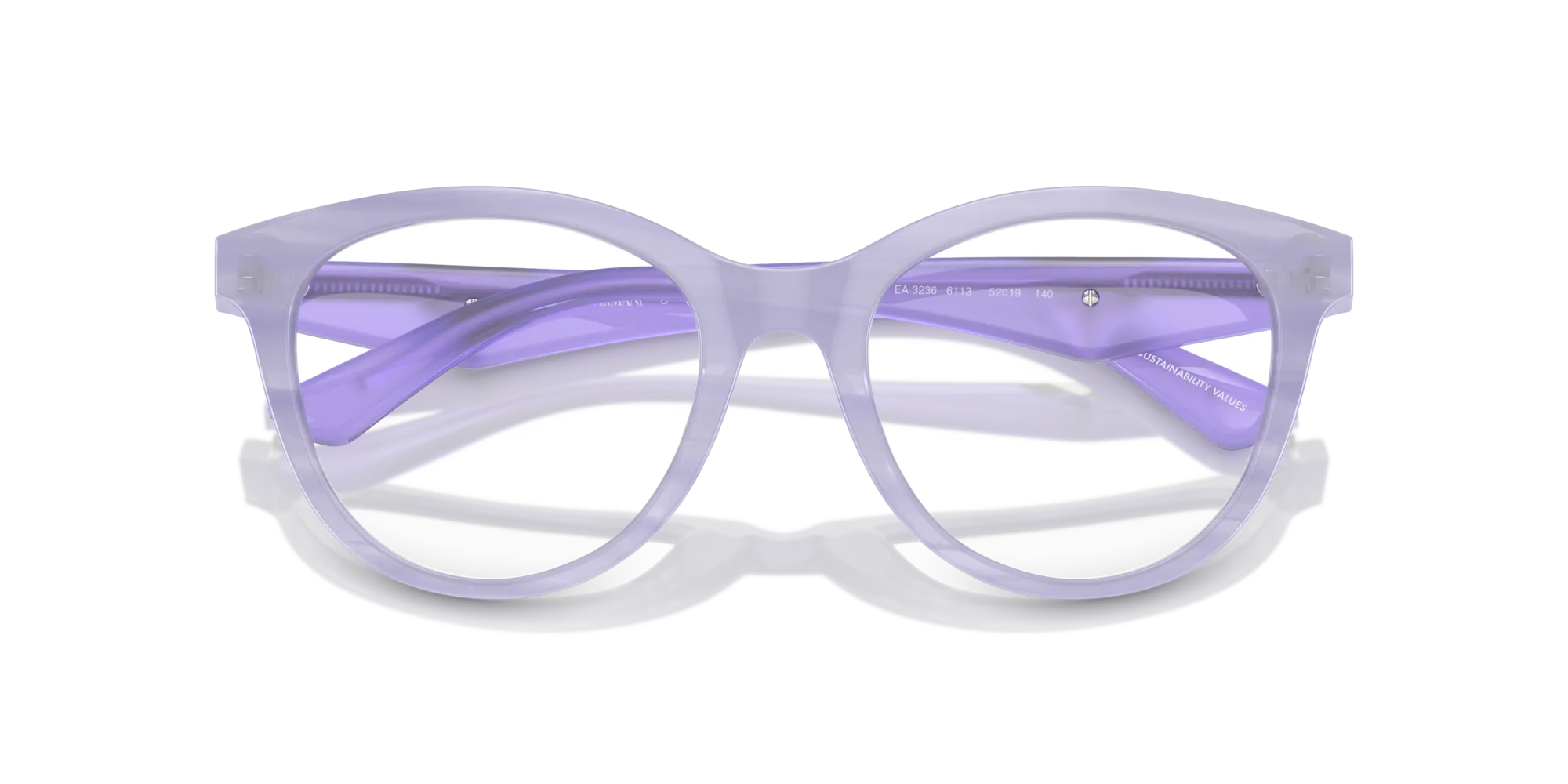 Emporio Armani EA3236 6113 Montature da vista Acetato Viola Trasparente Cat Eye Normale - immagine 2