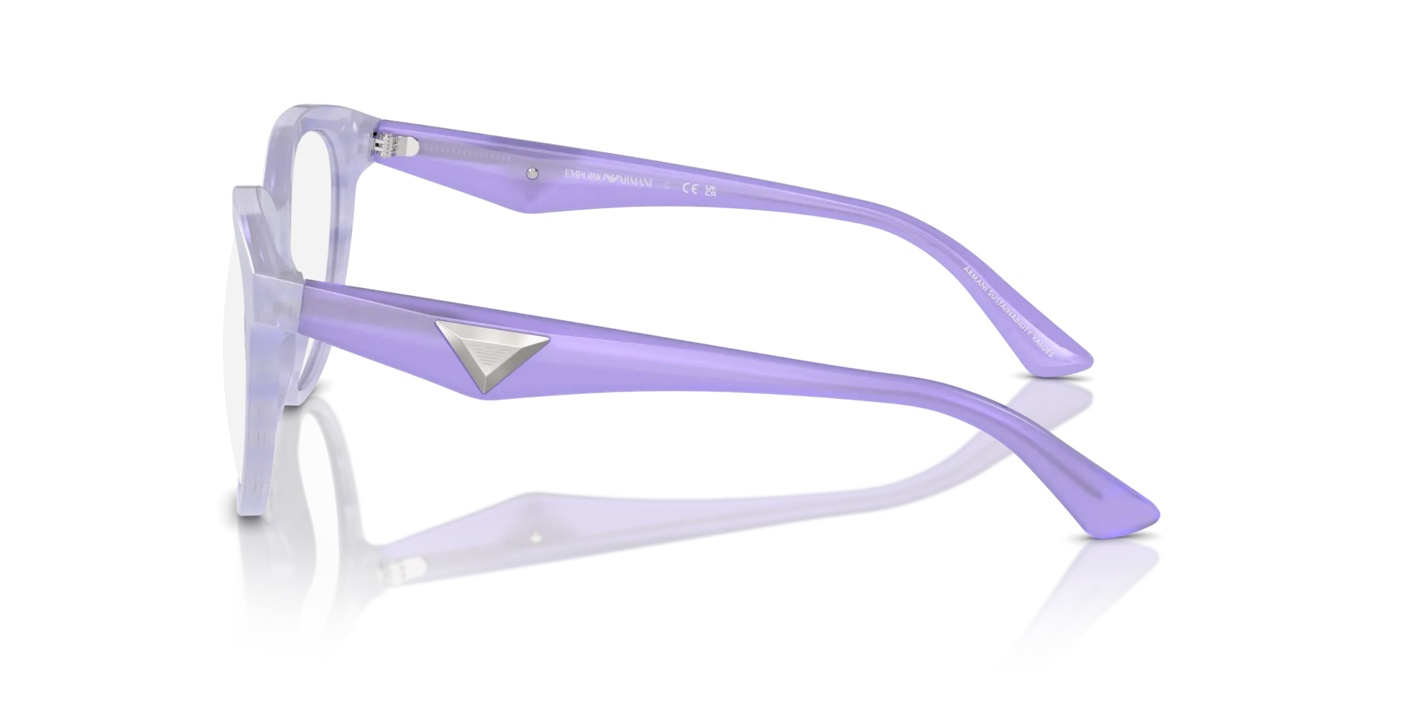 Emporio Armani EA3236 6113 Montature da vista Acetato Viola Trasparente Cat Eye Normale - immagine 4
