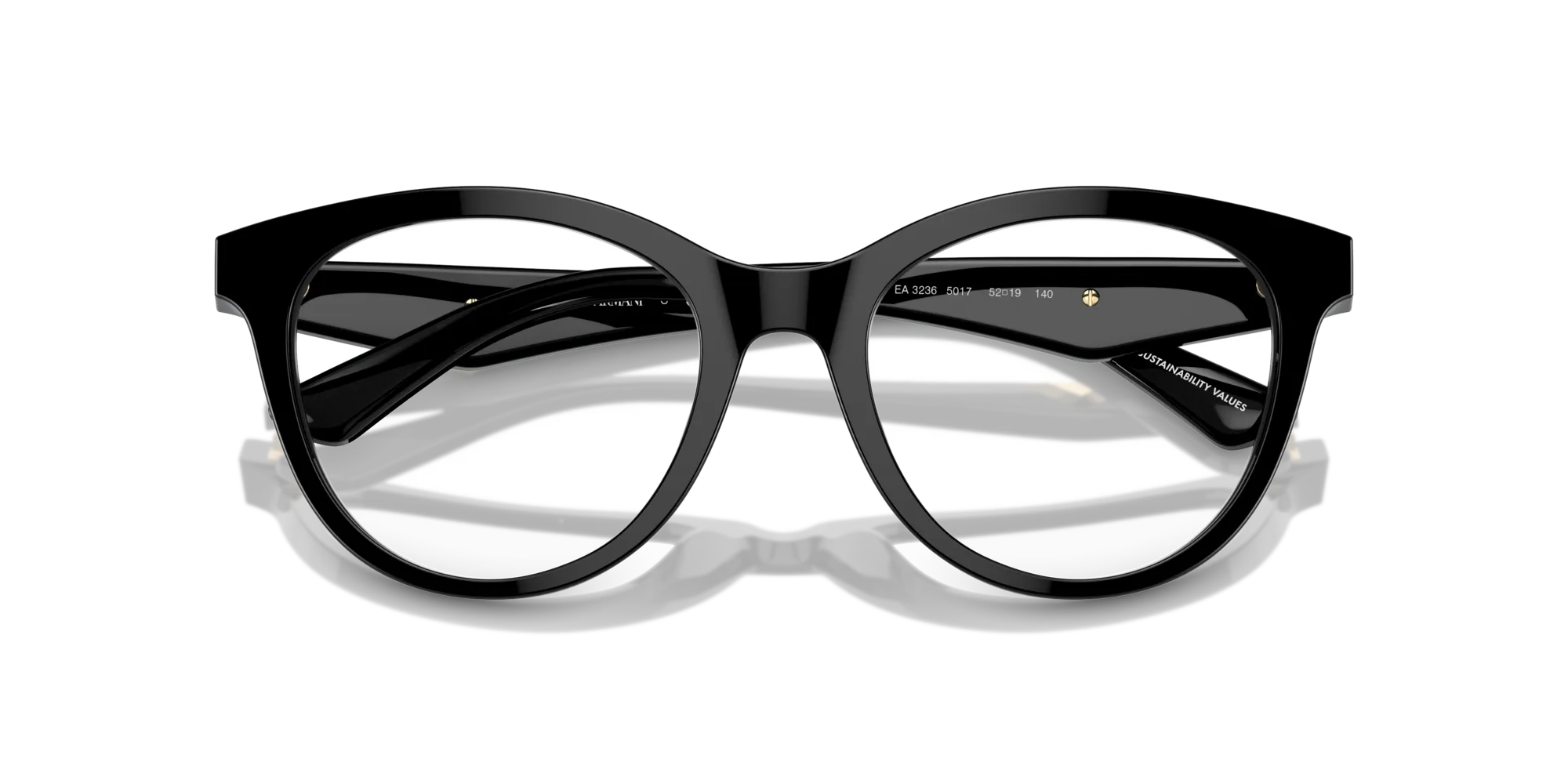 Emporio Armani EA3236 5017 Montature da vista Acetato Nero Cat Eye Normale - immagine 2