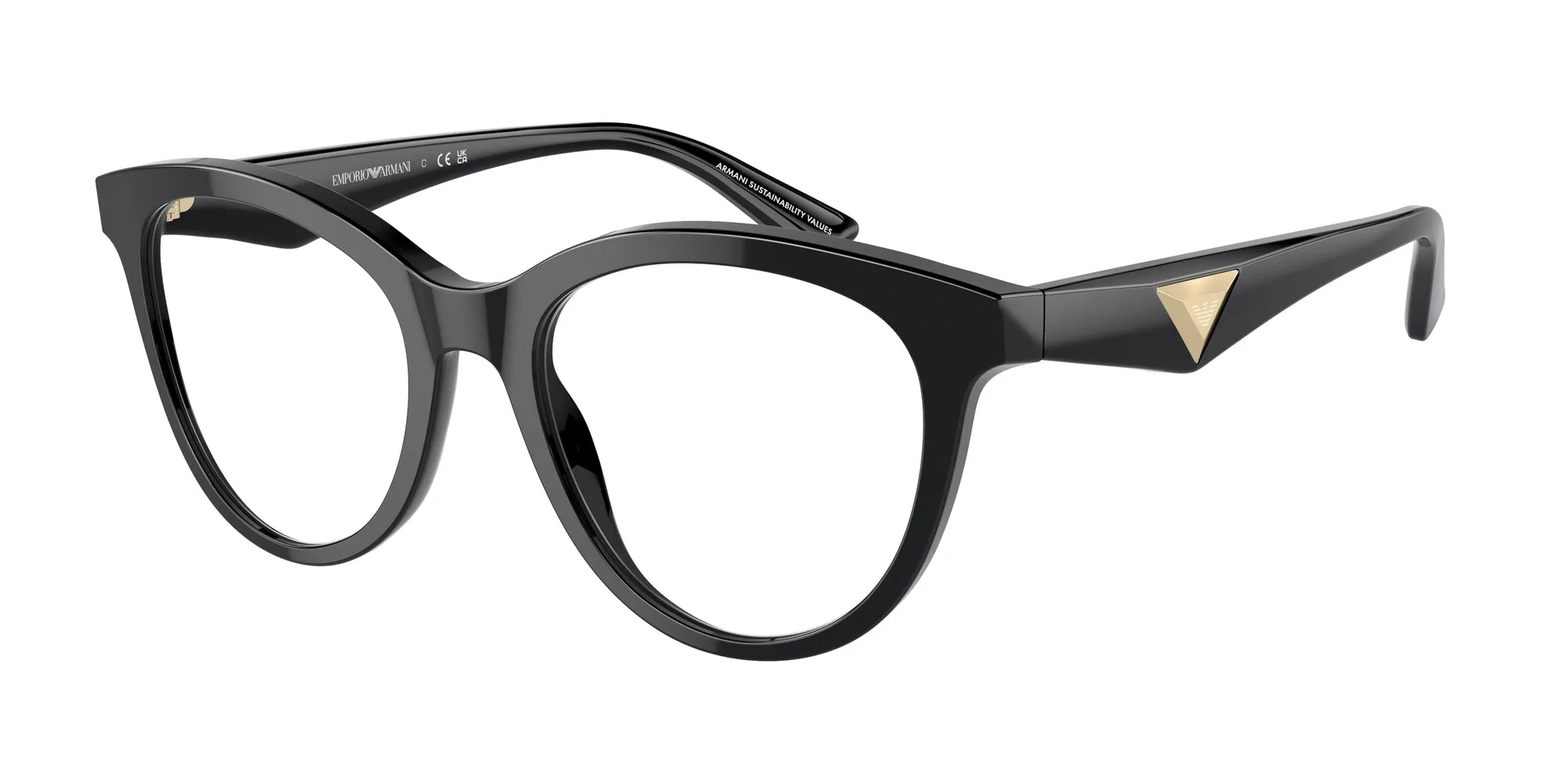 Emporio Armani EA3236 5017 Montature da vista Acetato Nero Trasparente Cat Eye Normale - immagine 1