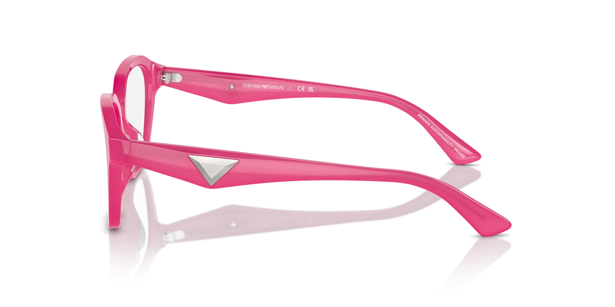 Emporio Armani EA3235U 6118 Montature da vista Acetato Rosa Trasparente Geometrica Normale - immagine 4