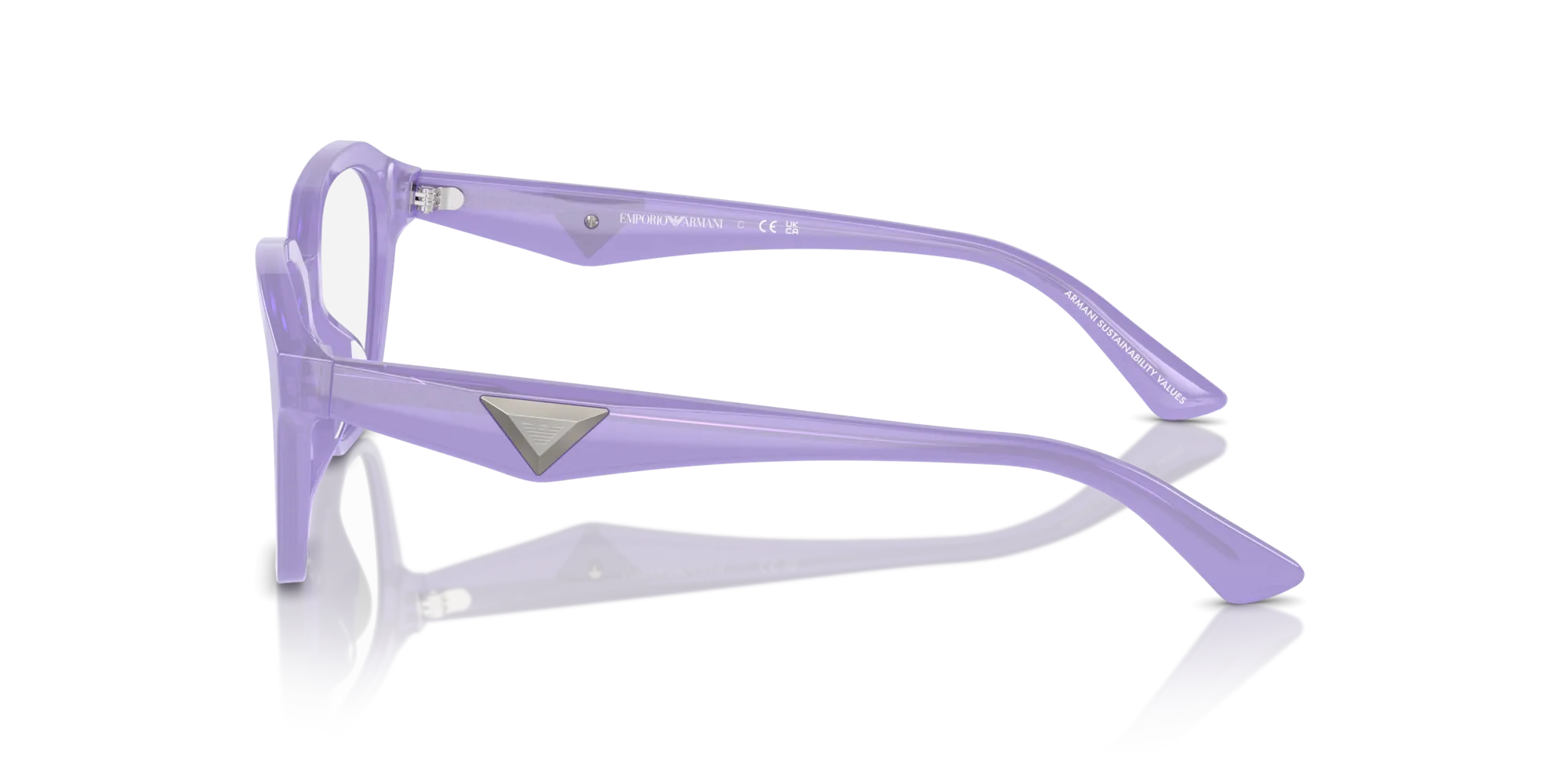 Emporio Armani EA3235U 6117 Montature da vista Acetato Viola Trasparente Geometrica Normale - immagine 4