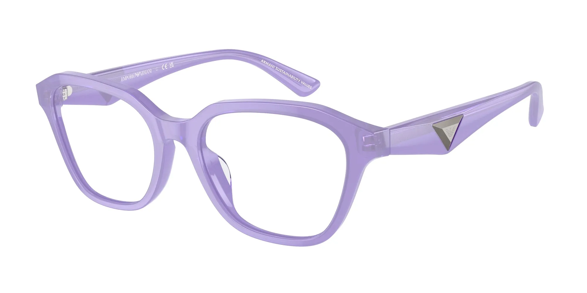 Emporio Armani EA3235U 6117 Montature da vista Acetato Viola Trasparente Geometrica Normale - immagine 1