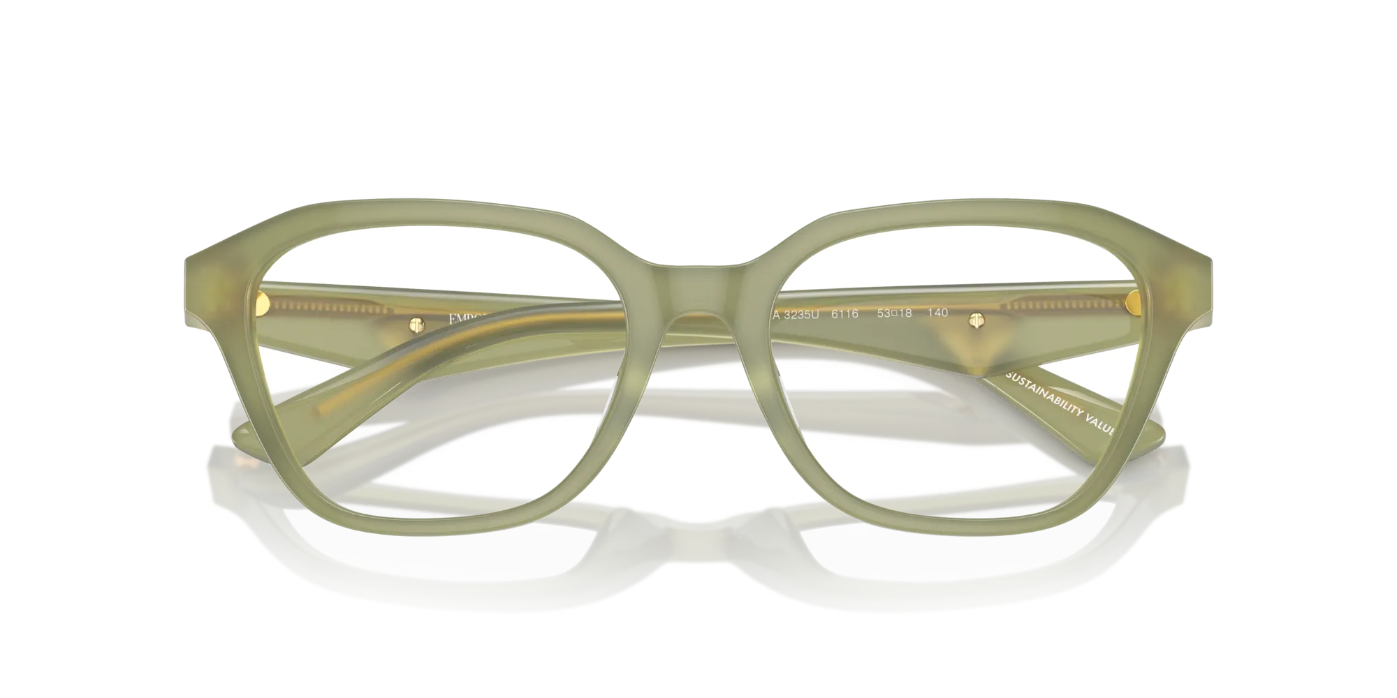 Emporio Armani EA3235U 6116 Montature da vista Acetato Verde Geometrica Normale - immagine 2