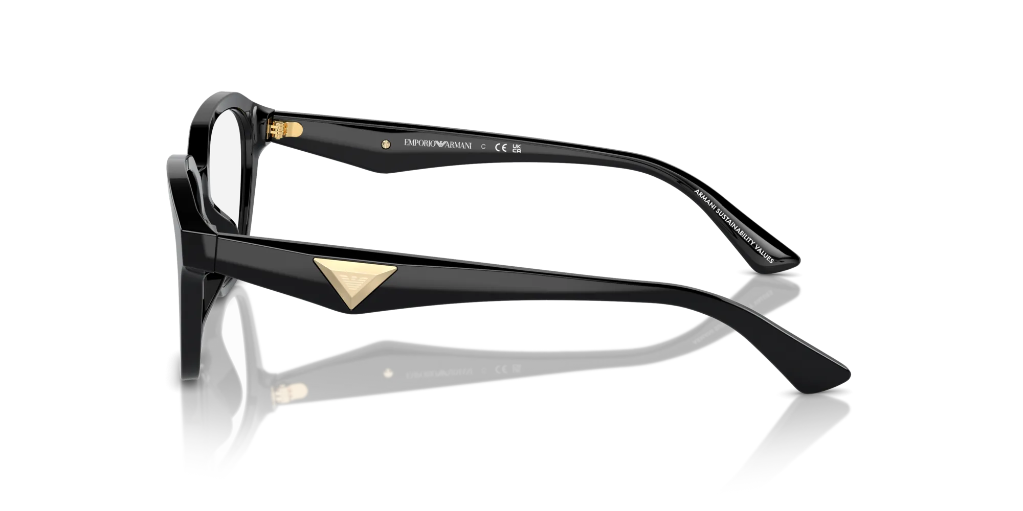 Emporio Armani EA3235U 5017 Montature da vista Acetato Nero Trasparente Geometrica Normale - immagine 4