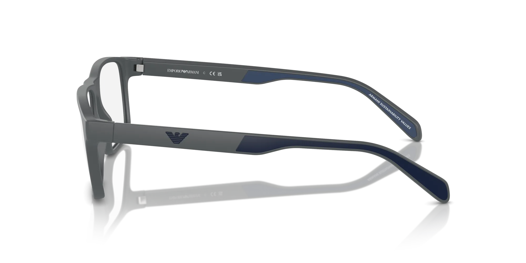Emporio Armani EA3233 6103 Montature da vista Iniettato Grigio Squadrata Normale - immagine 4