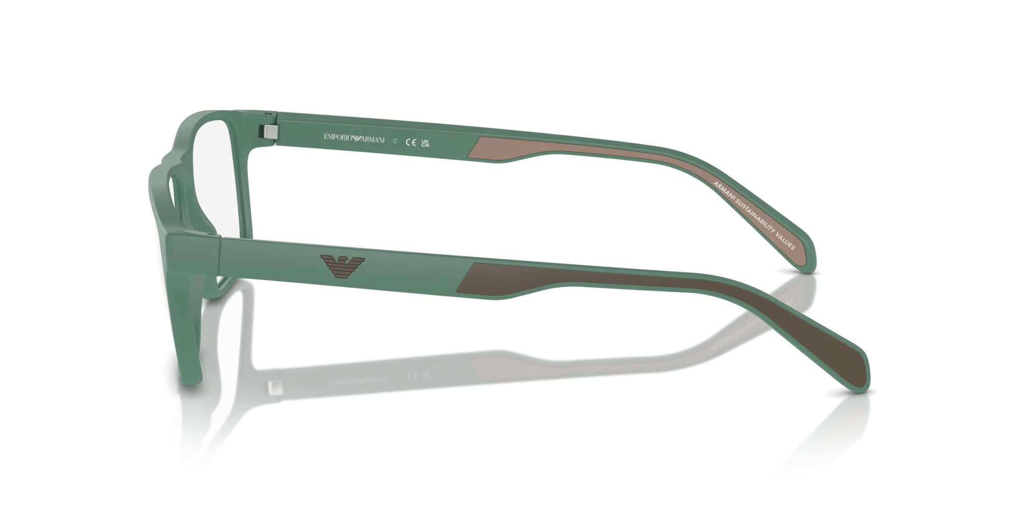 Emporio Armani EA3233 6102 Montature da vista Iniettato Verde Trasparente Squadrata Normale - immagine 4