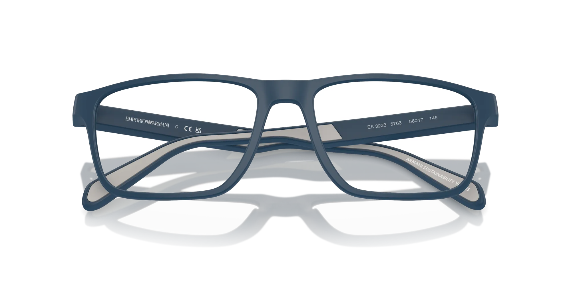 Emporio Armani EA3233 5763 Montature da vista Iniettato Blu Trasparente Squadrata Normale - immagine 2