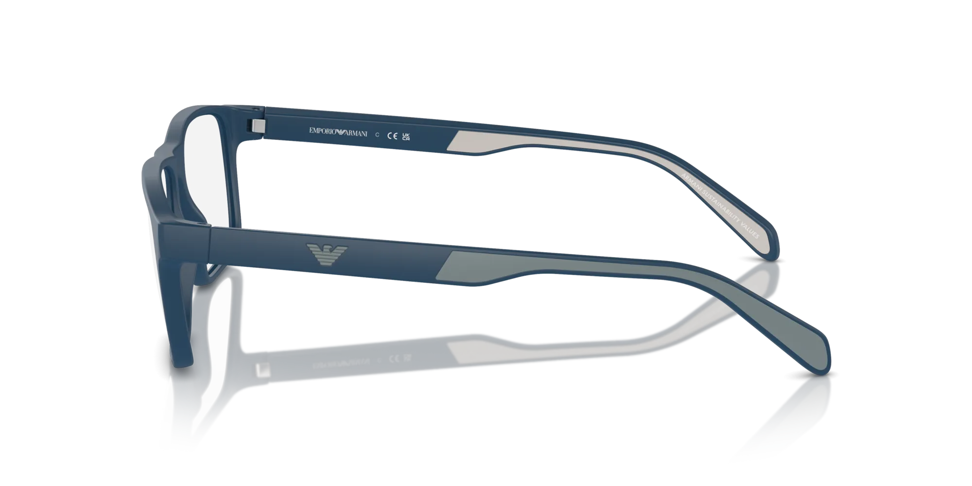 Emporio Armani EA3233 5763 Montature da vista Iniettato Blu Trasparente Squadrata Normale - immagine 4