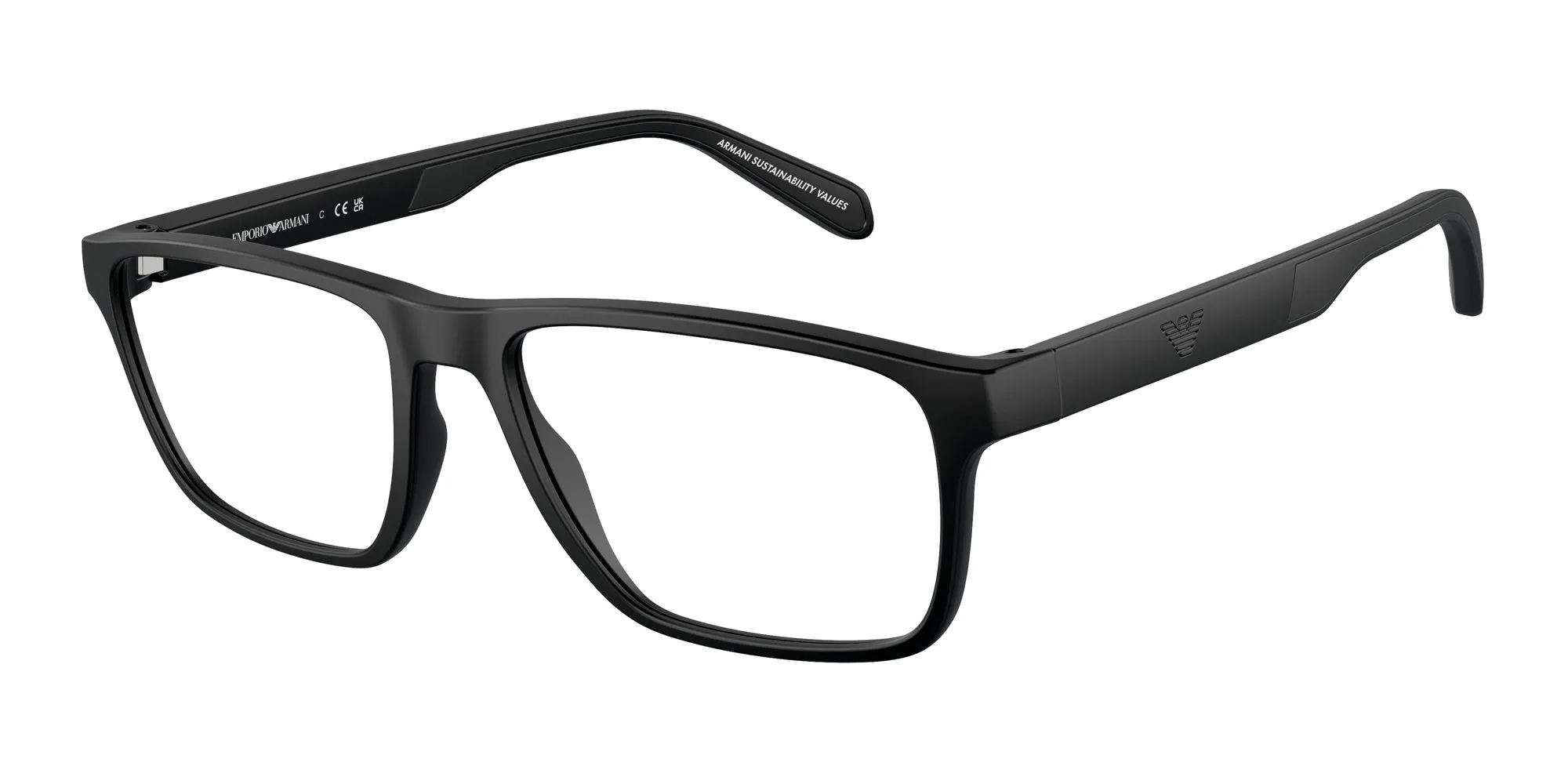 Emporio Armani EA3233 5001 Montature da vista Iniettato Nero Squadrata Normale - immagine 1