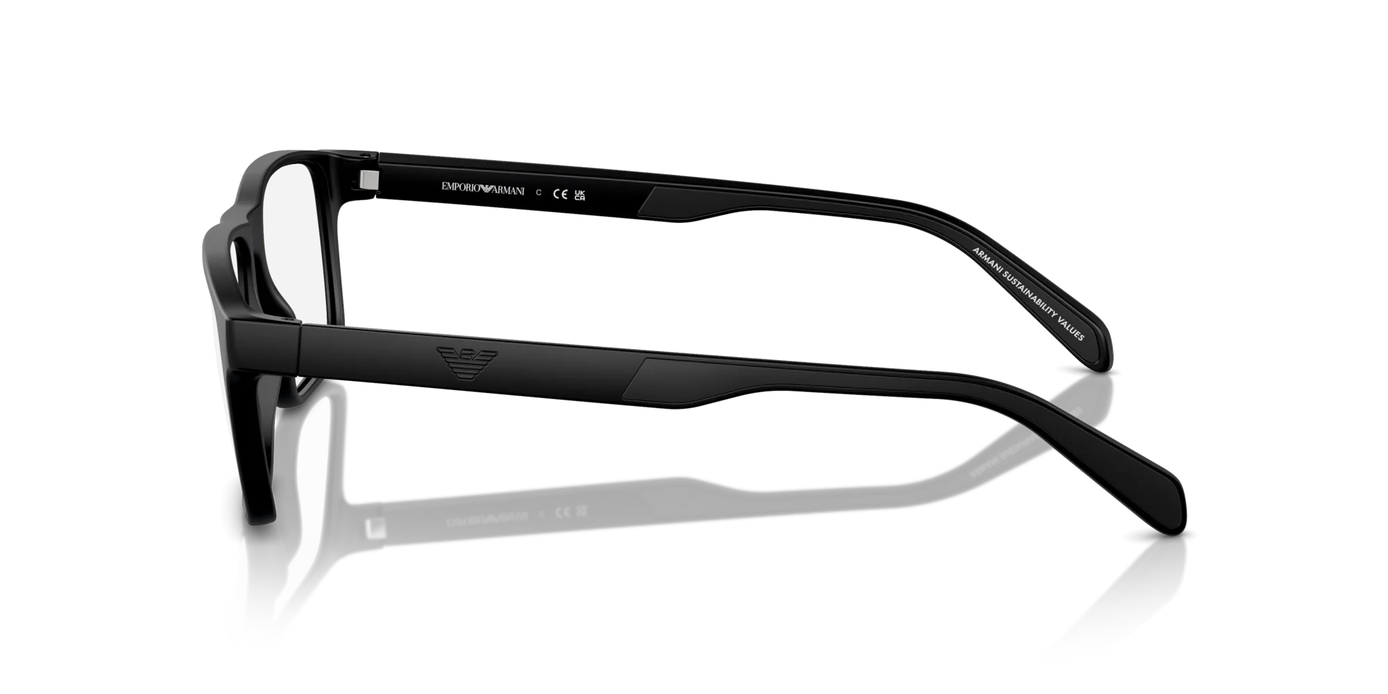 Emporio Armani EA3233 5001 Montature da vista Iniettato Nero Squadrata Normale - immagine 4