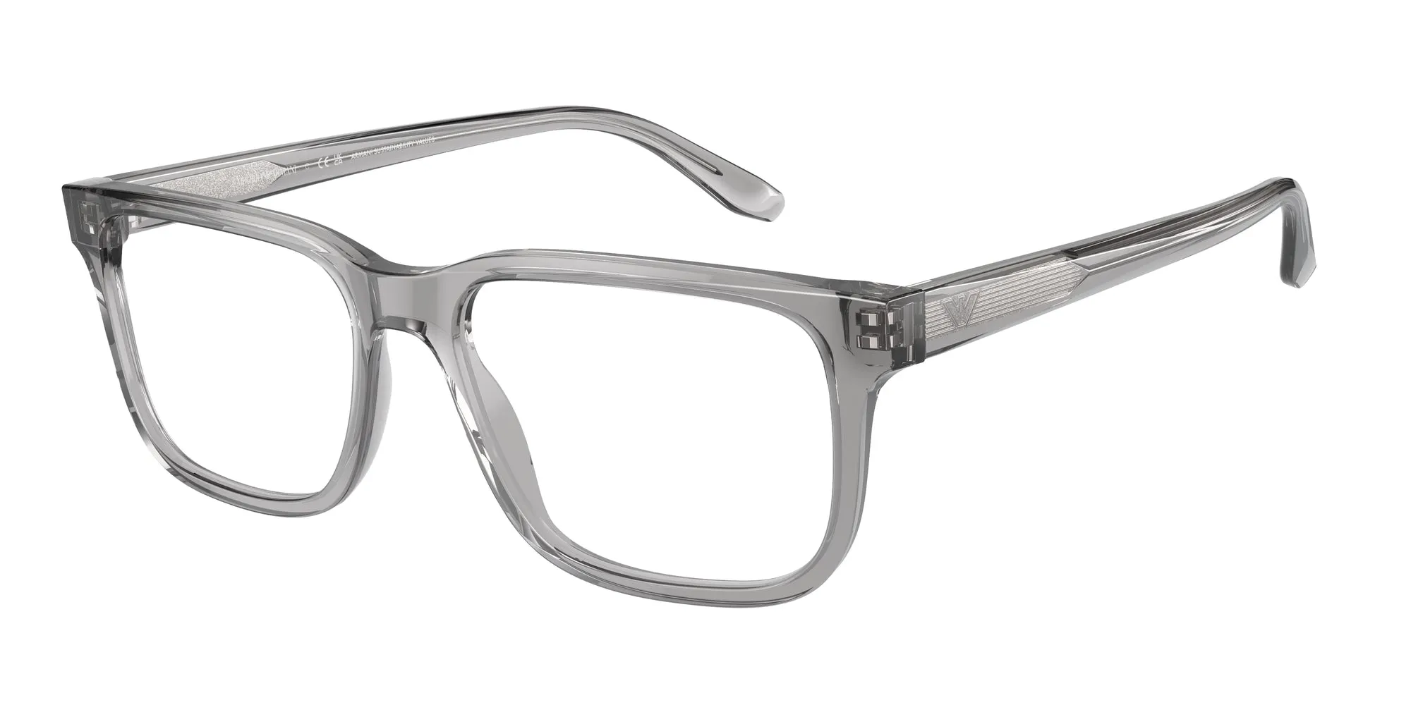 Emporio Armani EA3218 5075 Montature da vista Acetato Grigio Trasparente Squadrata Normale - immagine 1