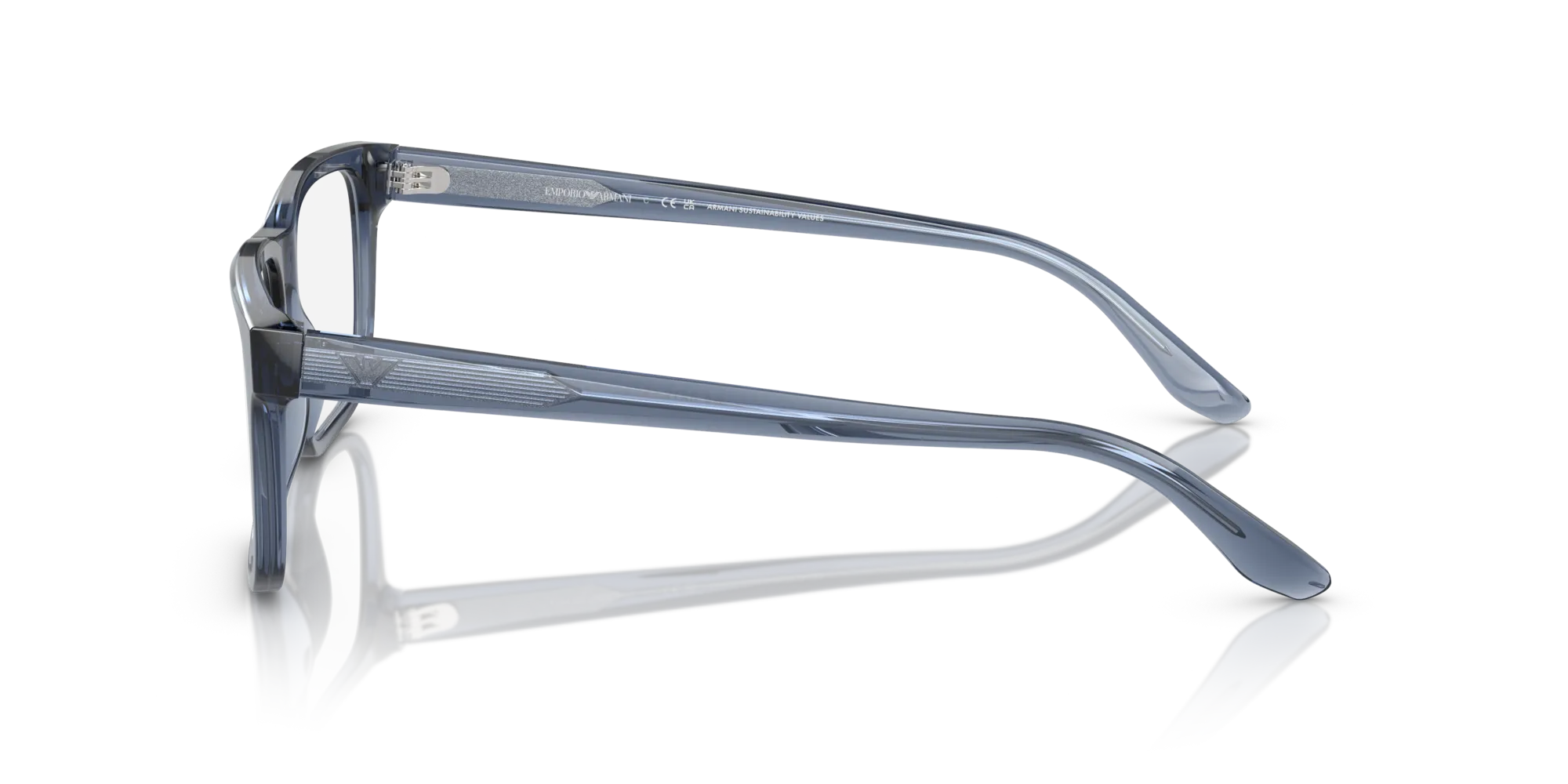 Emporio Armani EA3218 5072 Montature da vista Acetato Blu Trasparente Squadrata Normale - immagine 4