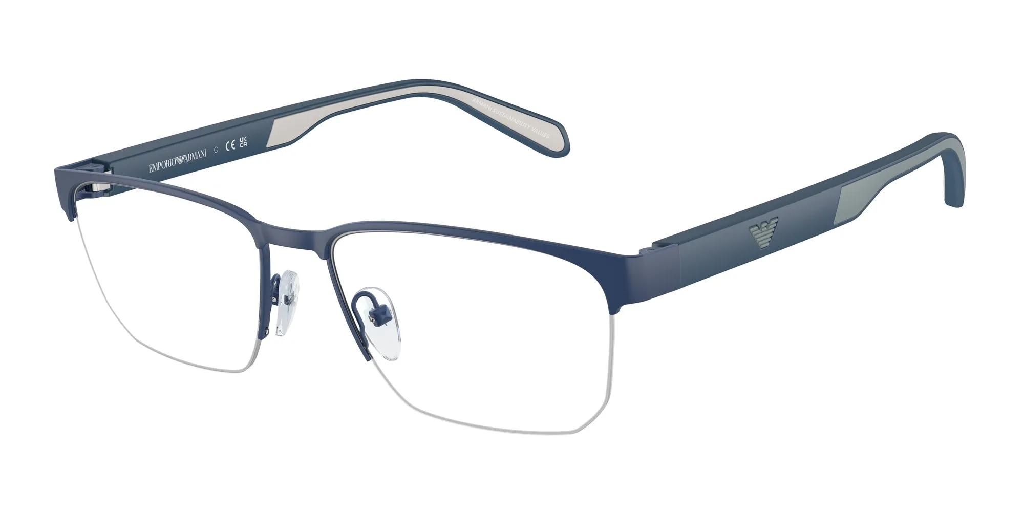 Emporio Armani EA1162 3050 Montature da vista Metallo Blu Trasparente Geometrica Normale - immagine 1