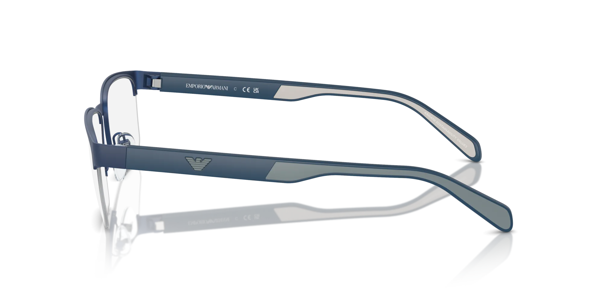 Emporio Armani EA1162 3050 Montature da vista Metallo Blu Trasparente Geometrica Normale - immagine 4