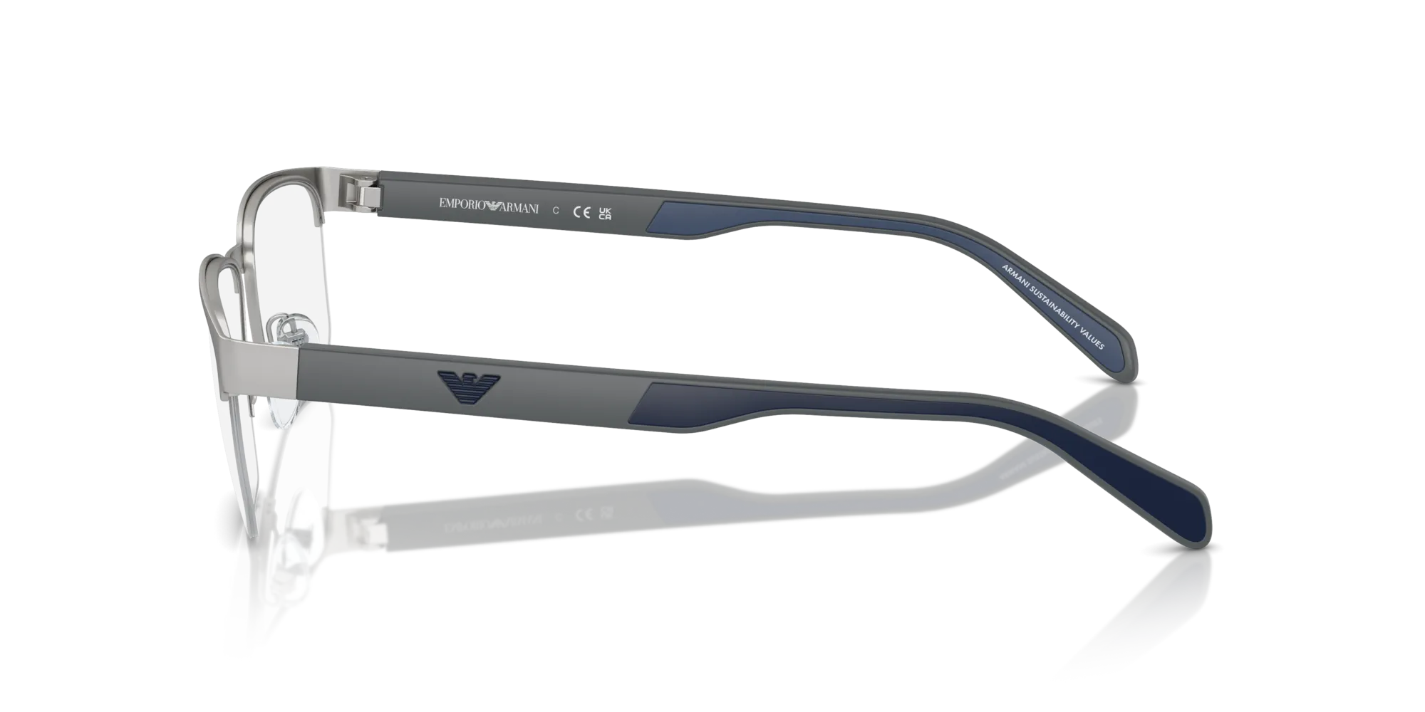 Emporio Armani EA1162 3045 Montature da vista Metallo Argento Trasparente Geometrica Normale - immagine 4