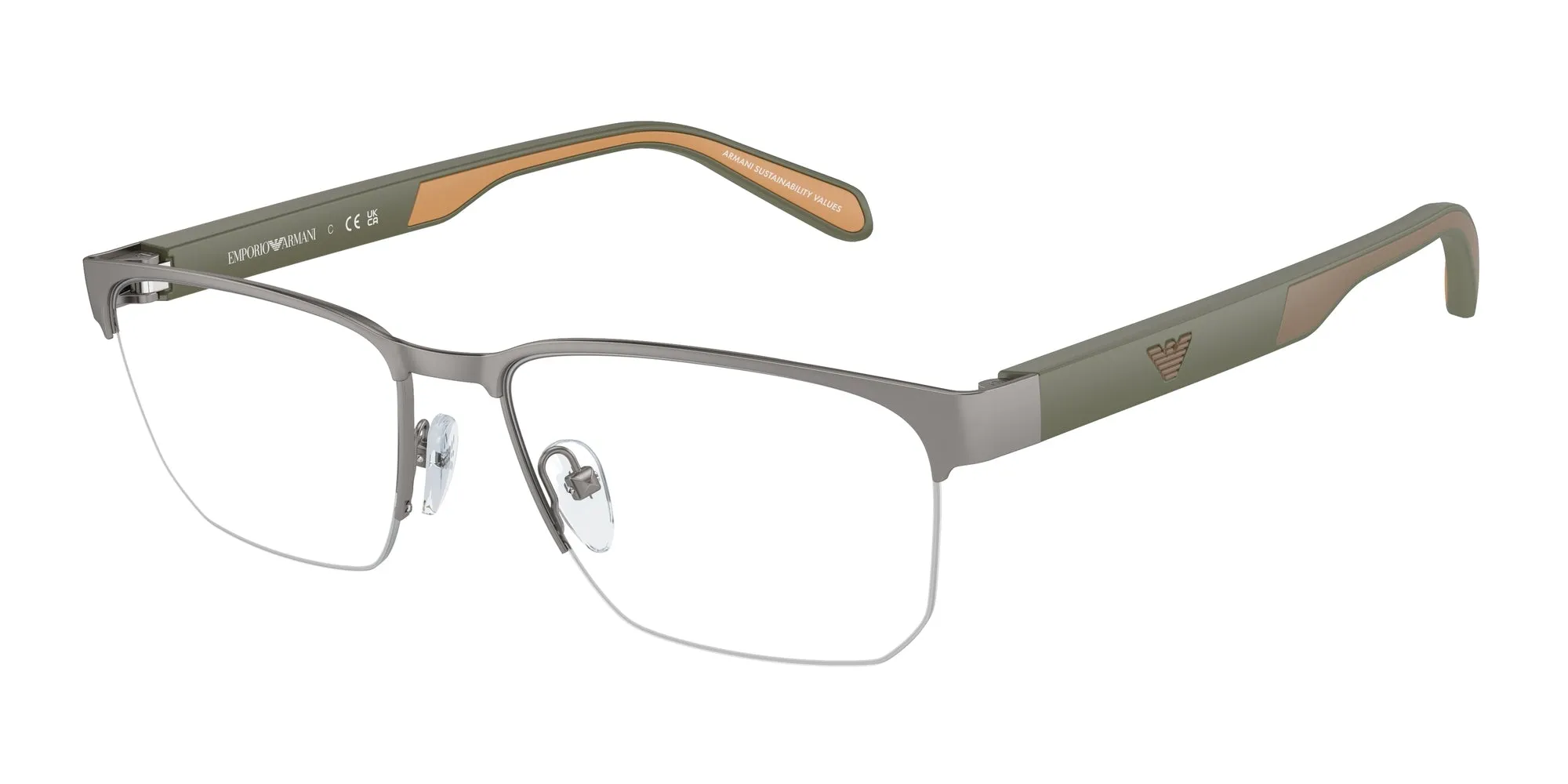 Emporio Armani EA1162 3003 Montature da vista Metallo Grigio Geometrica Normale - immagine 1