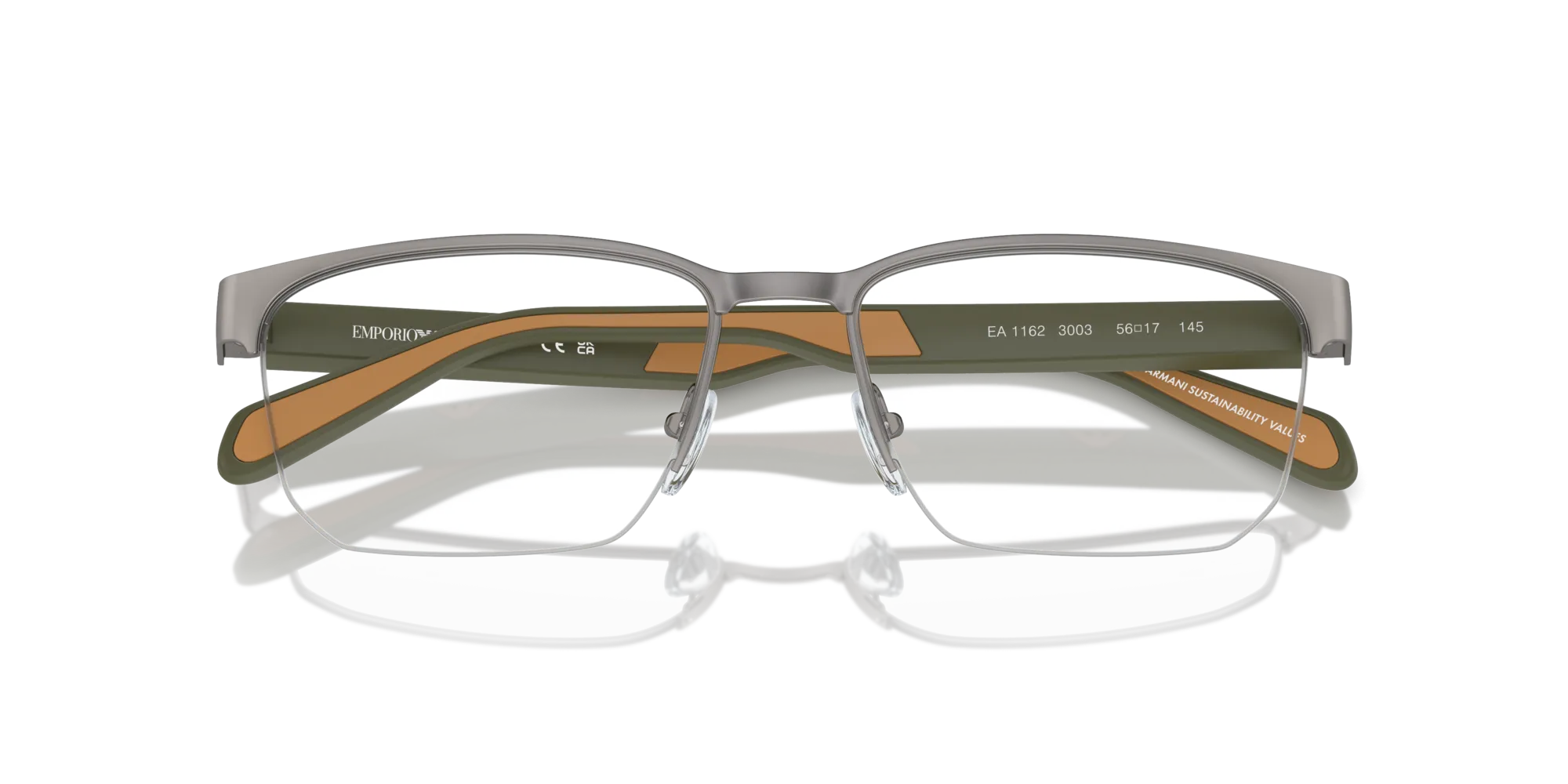 Emporio Armani EA1162 3003 Montature da vista Metallo Grigio Geometrica Normale - immagine 2