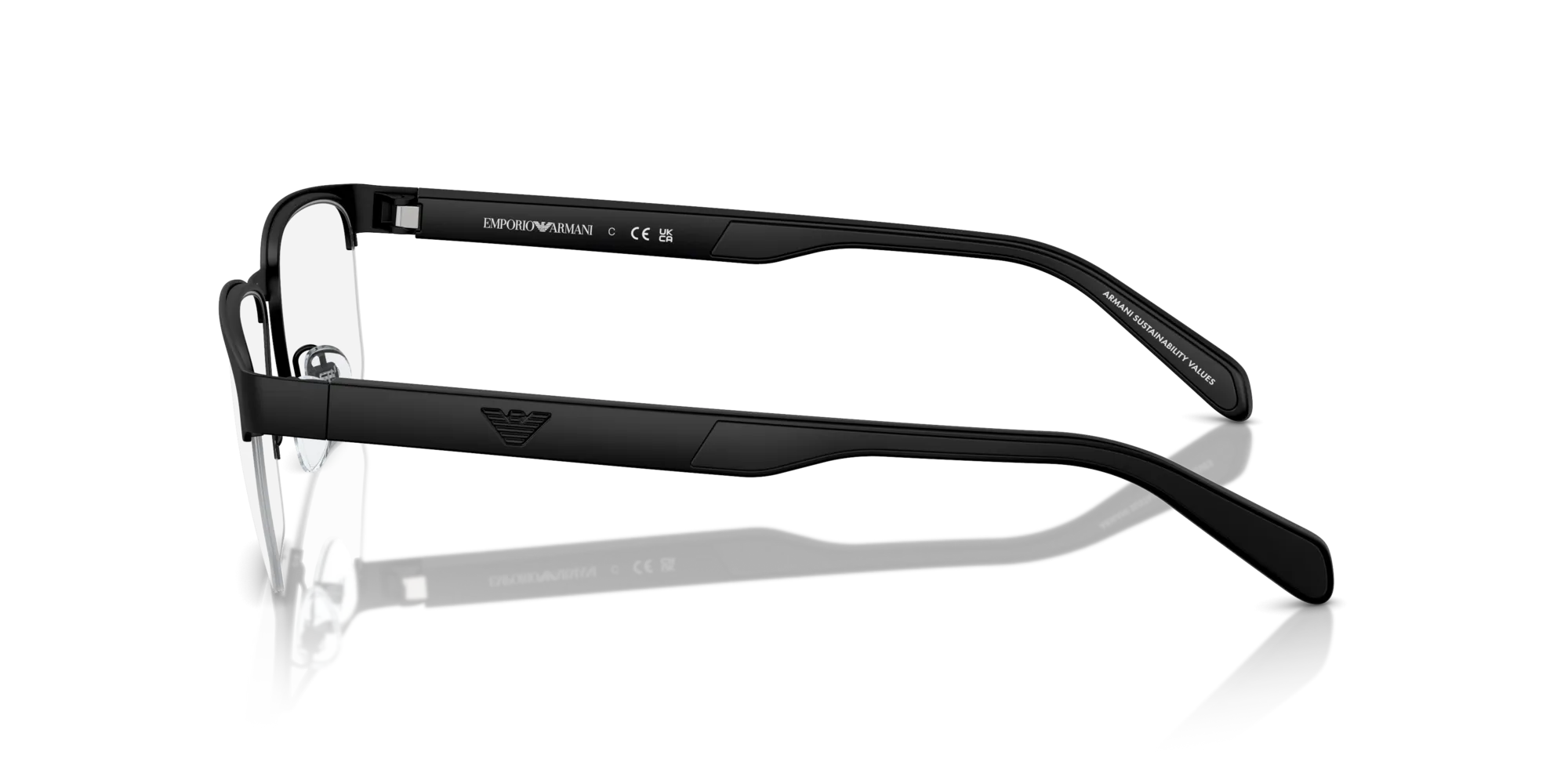 Emporio Armani EA1162 3001 Montature da vista Metallo Nero Trasparente Geometrica Normale - immagine 4