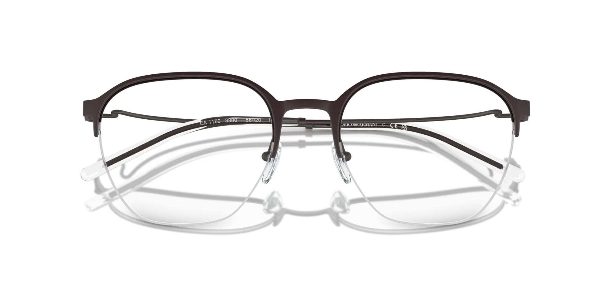 Emporio Armani EA1160 3380 Montature da vista Metallo Marrone Trasparente Pantos Normale - immagine 2