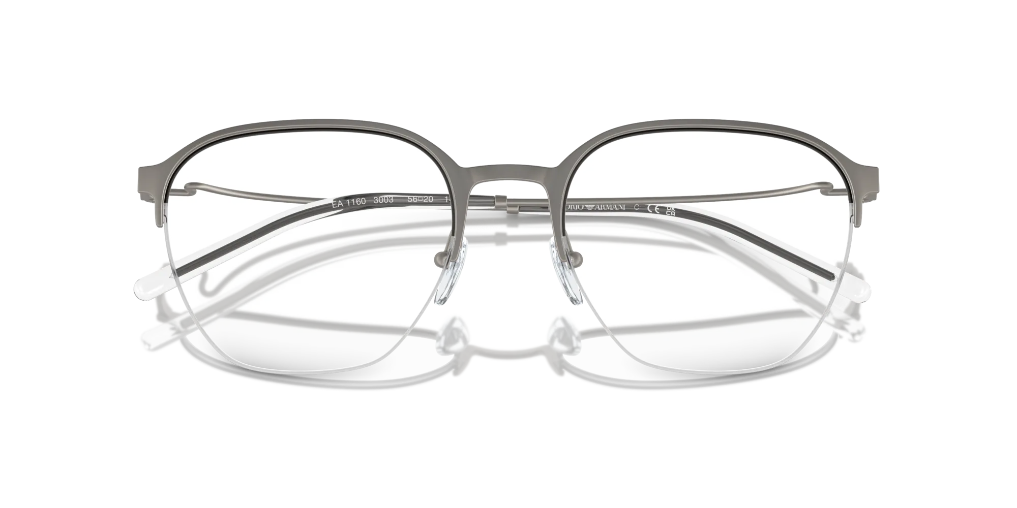 Emporio Armani EA1160 3003 Montature da vista Metallo Grigio Trasparente Pantos Normale - immagine 2