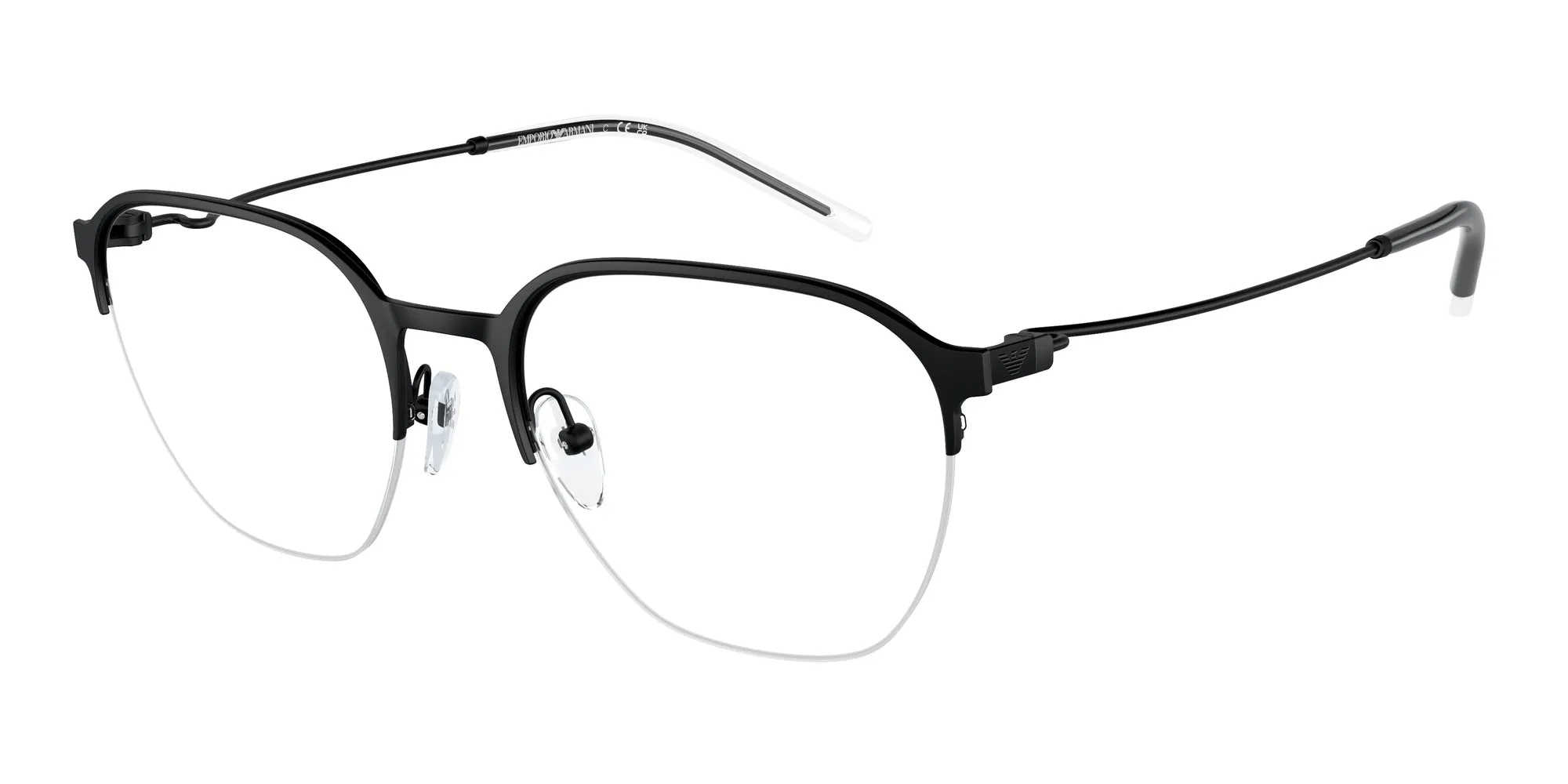 Emporio Armani EA1160 3001 Montature da vista Metallo Nero Trasparente Pantos Normale - immagine 1