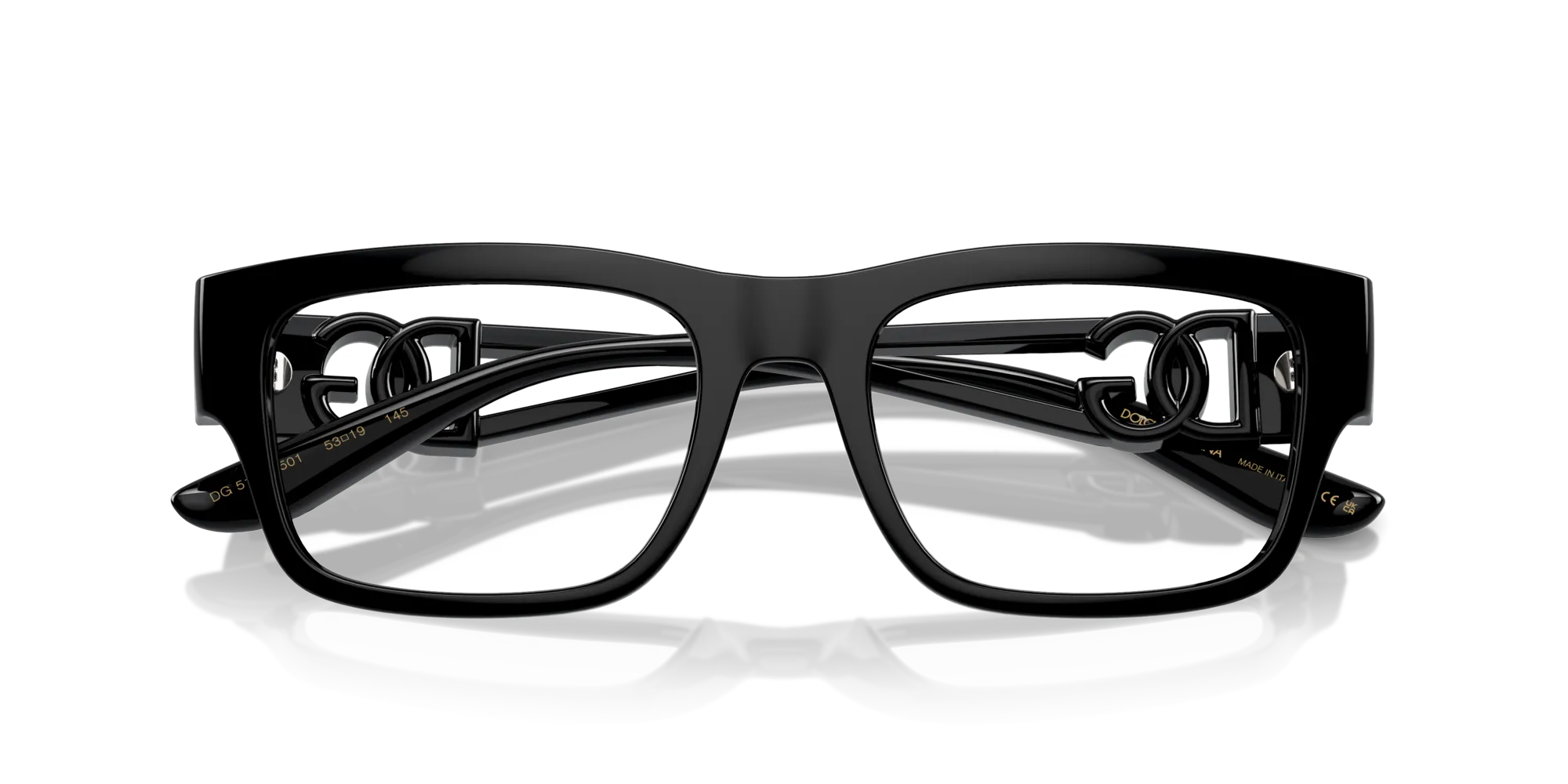 Dolce & Gabbana DG5110 501 Montature da vista Iniettato Nero Trasparente Squadrata Normale - immagine 2
