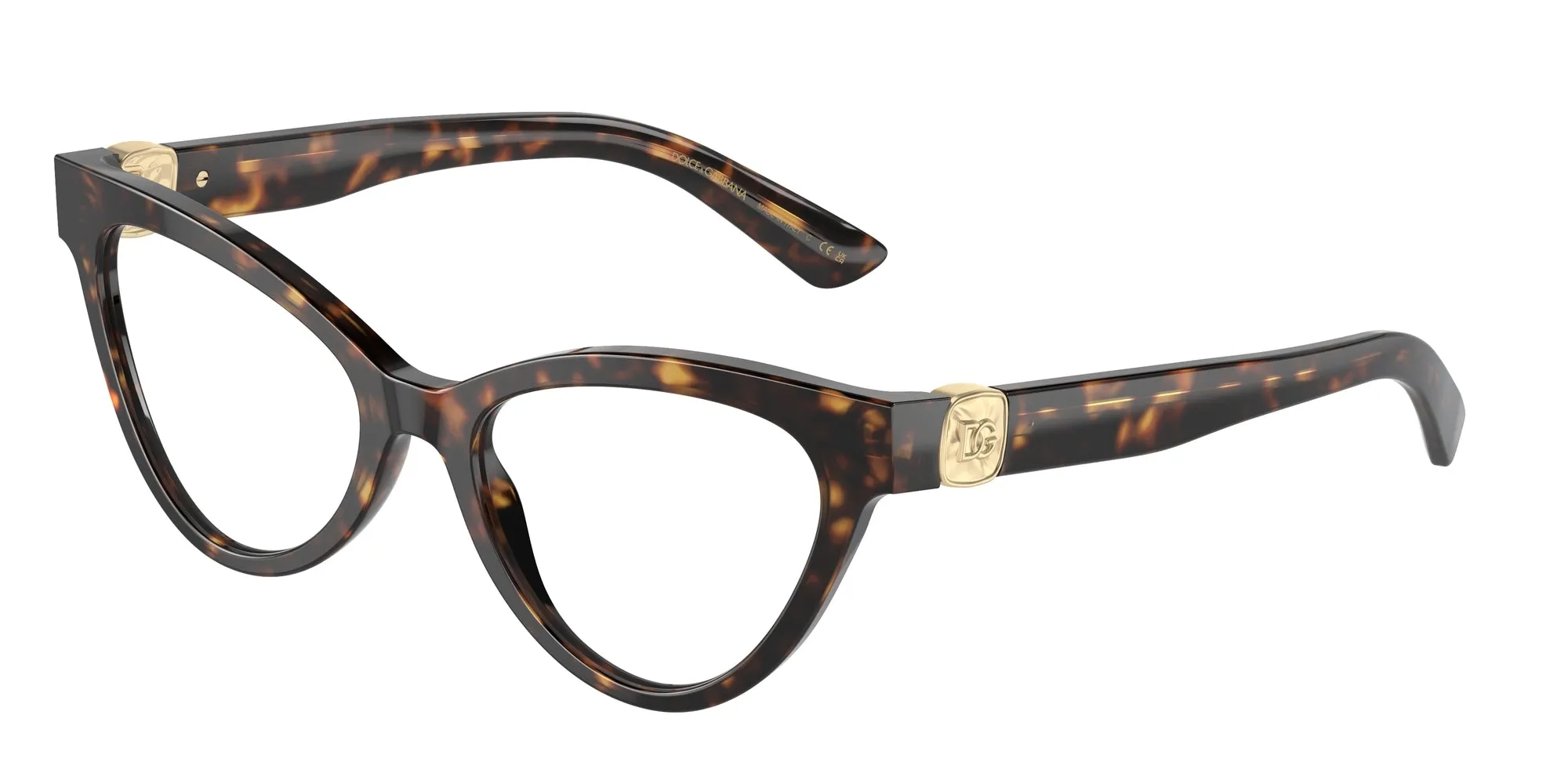 Dolce & Gabbana DG3394 502 Montature da vista Acetato Tartaruga Trasparente Cat Eye Normale - immagine 1