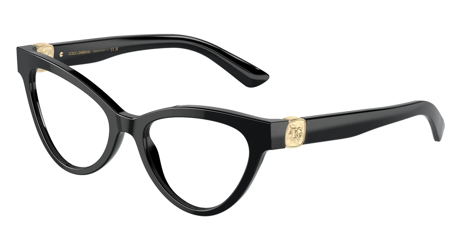 Dolce & Gabbana DG3394 501 Montature da vista Acetato Nero Trasparente Cat Eye Normale - immagine 1