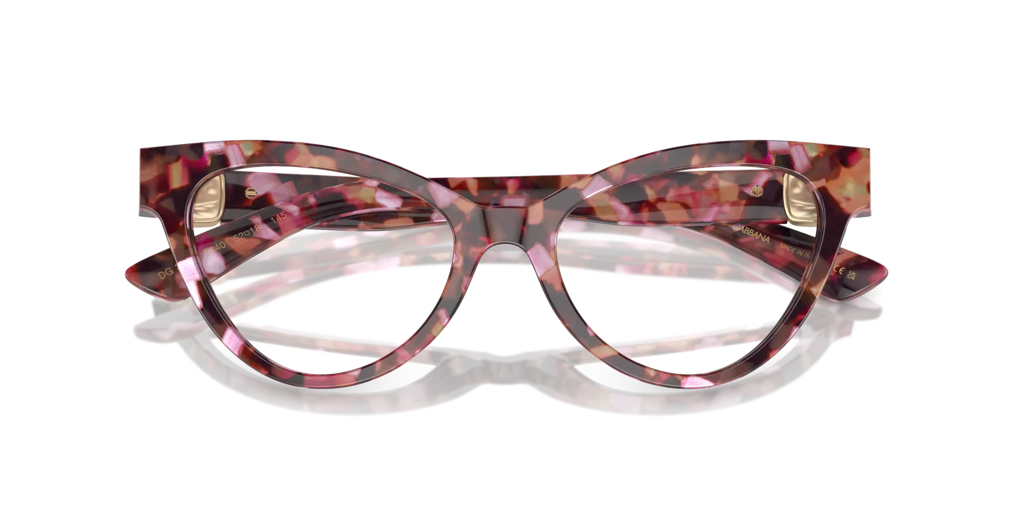 Dolce & Gabbana DG3394 3440 Montature da vista Acetato Rosa Trasparente Cat Eye Normale - immagine 2