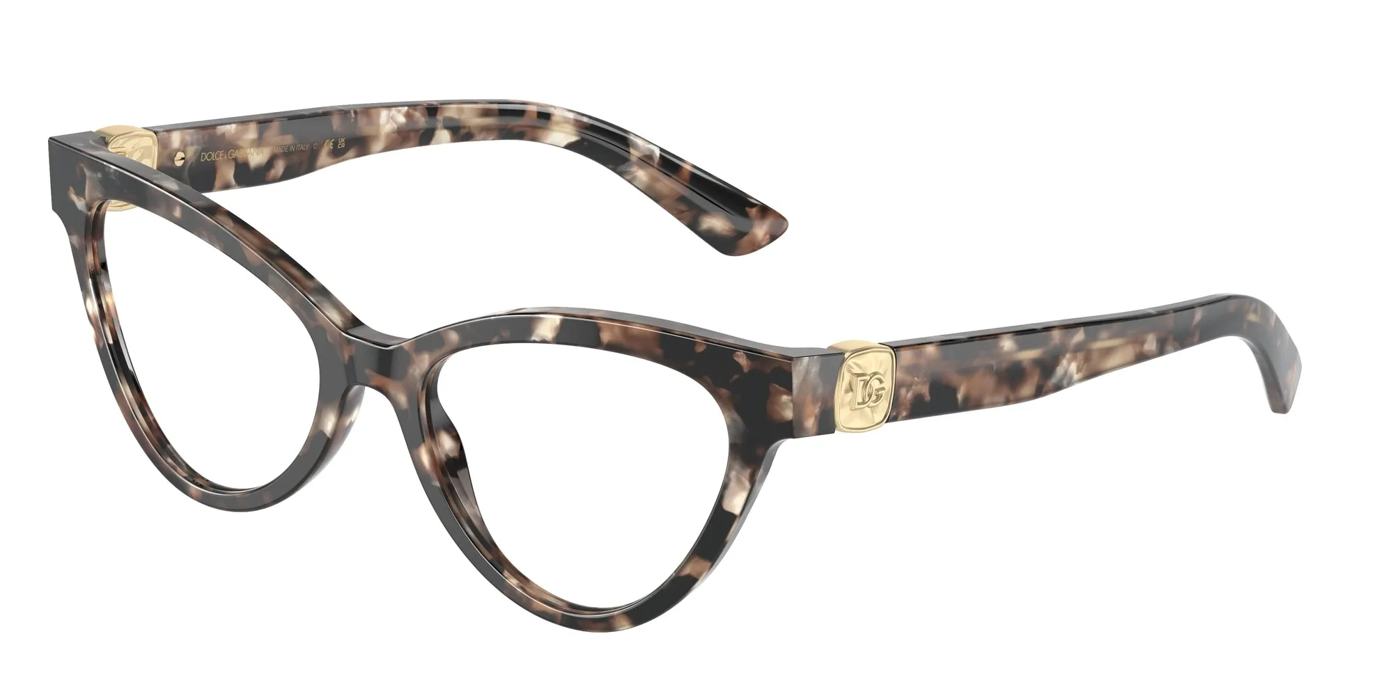 Dolce & Gabbana DG3394 3438 Montature da vista Acetato Marrone Trasparente Cat Eye Normale - immagine 1