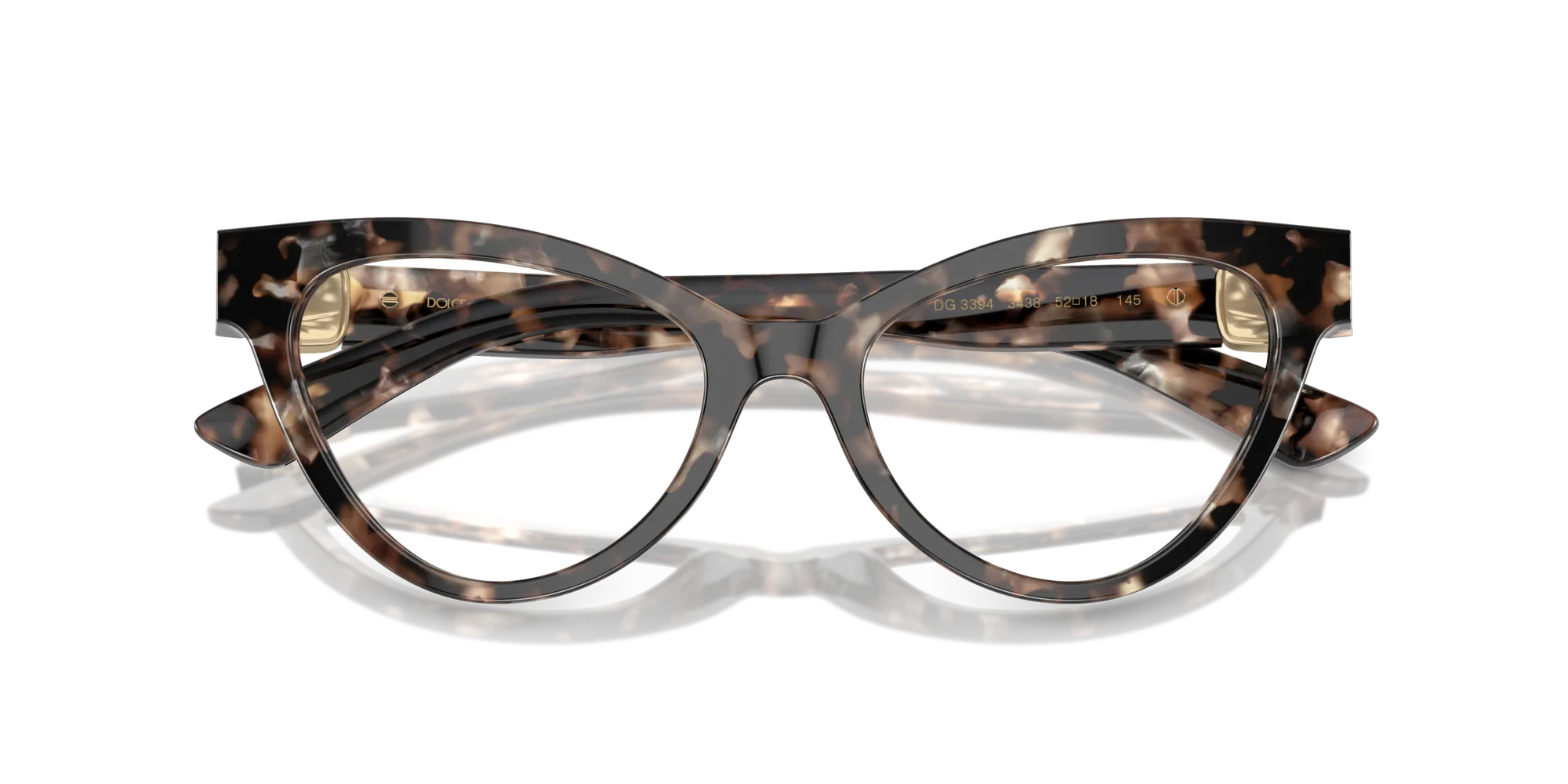 Dolce & Gabbana DG3394 3438 Montature da vista Acetato Marrone Trasparente Cat Eye Normale - immagine 2