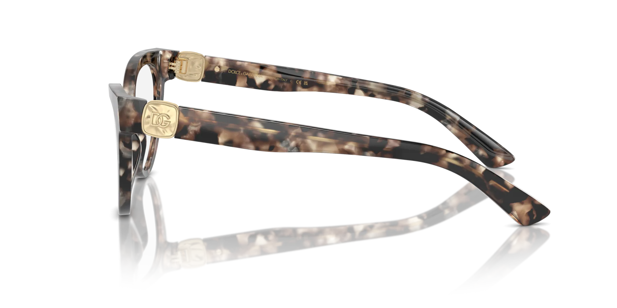 Dolce & Gabbana DG3394 3438 Montature da vista Acetato Marrone Trasparente Cat Eye Normale - immagine 4