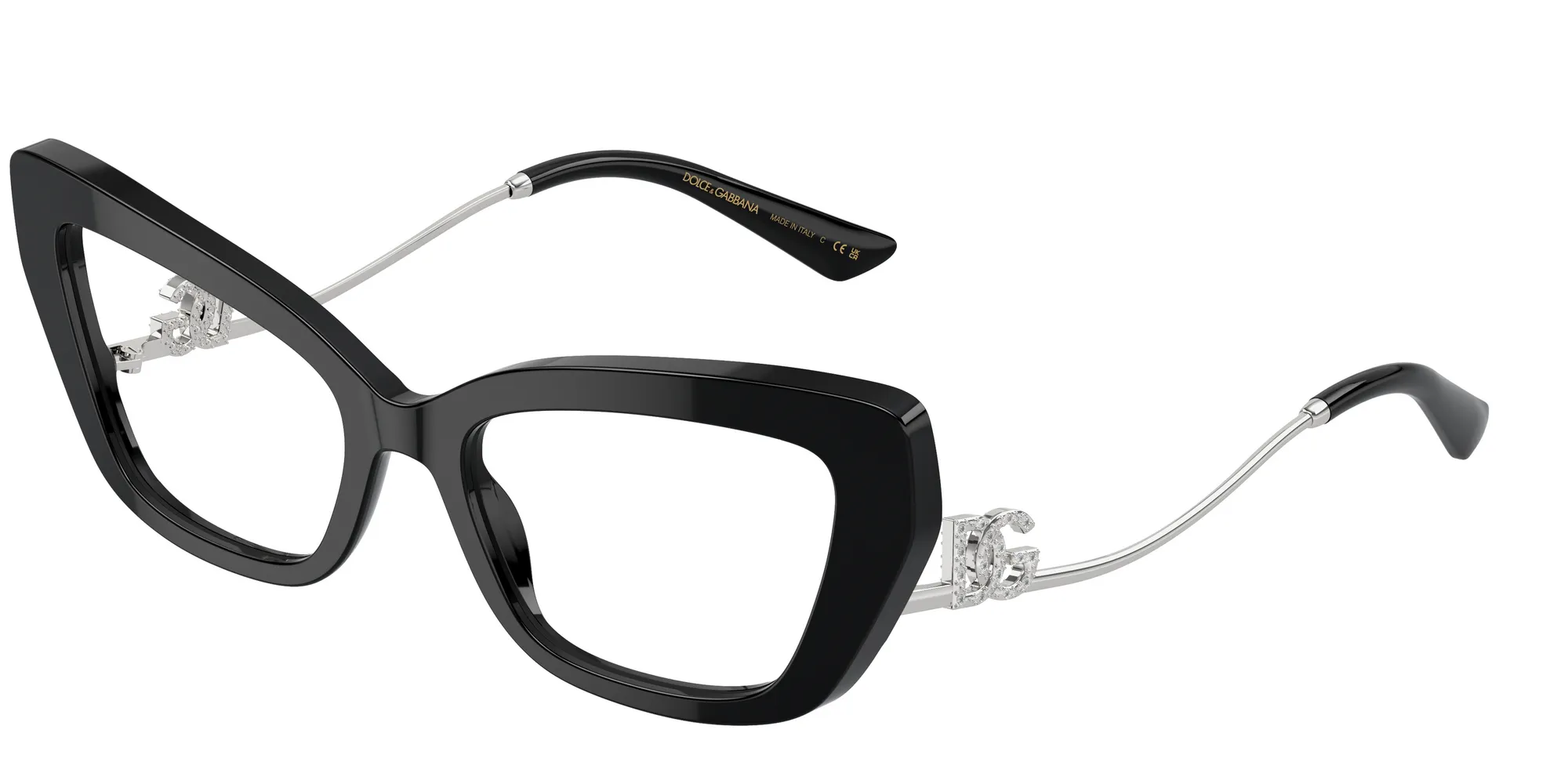 Dolce & Gabbana DG3391B 501 Montature da vista Acetato Nero Trasparente Cat Eye Normale - immagine 1