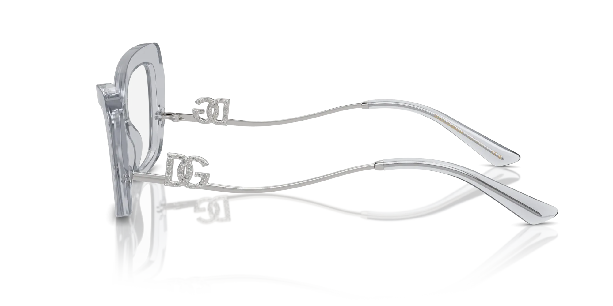 Dolce & Gabbana DG3391B 3291 Montature da vista Acetato Grigio Trasparente Cat Eye Normale - immagine 4