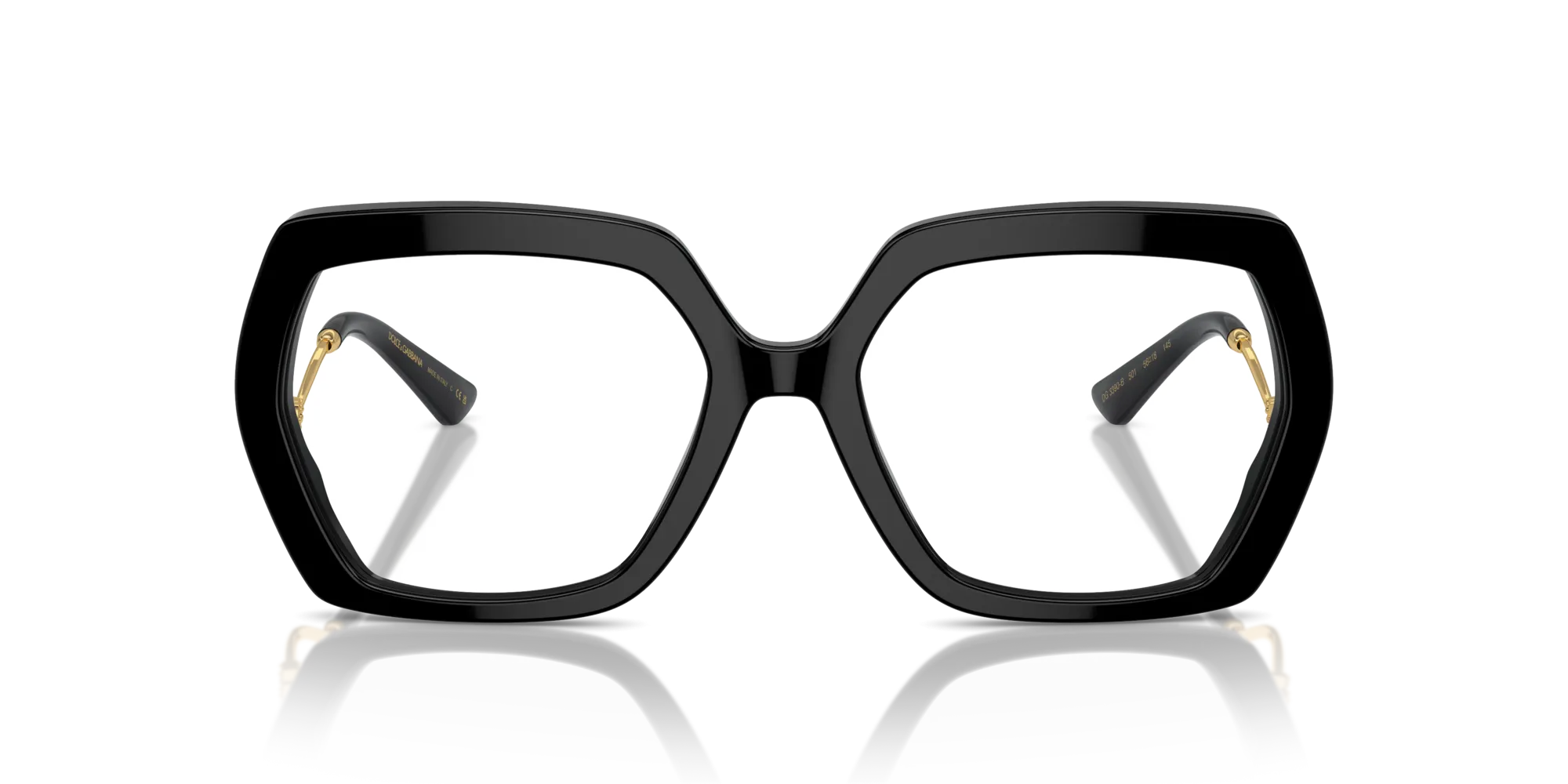 Dolce & Gabbana DG3390B 501 Montature da vista Acetato Nero Trasparente Geometrica Normale - immagine 3