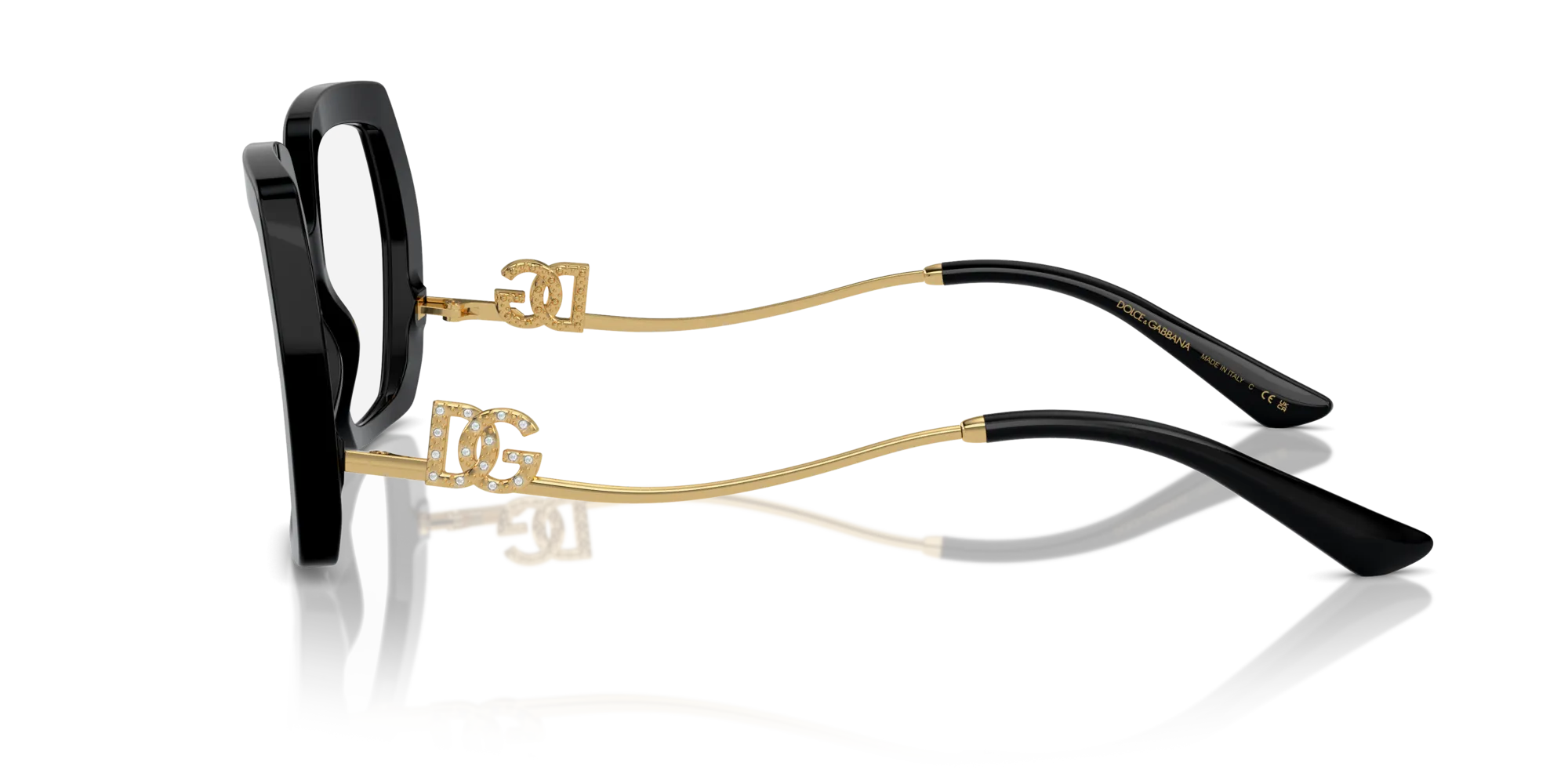 Dolce & Gabbana DG3390B 501 Montature da vista Acetato Nero Trasparente Geometrica Normale - immagine 4