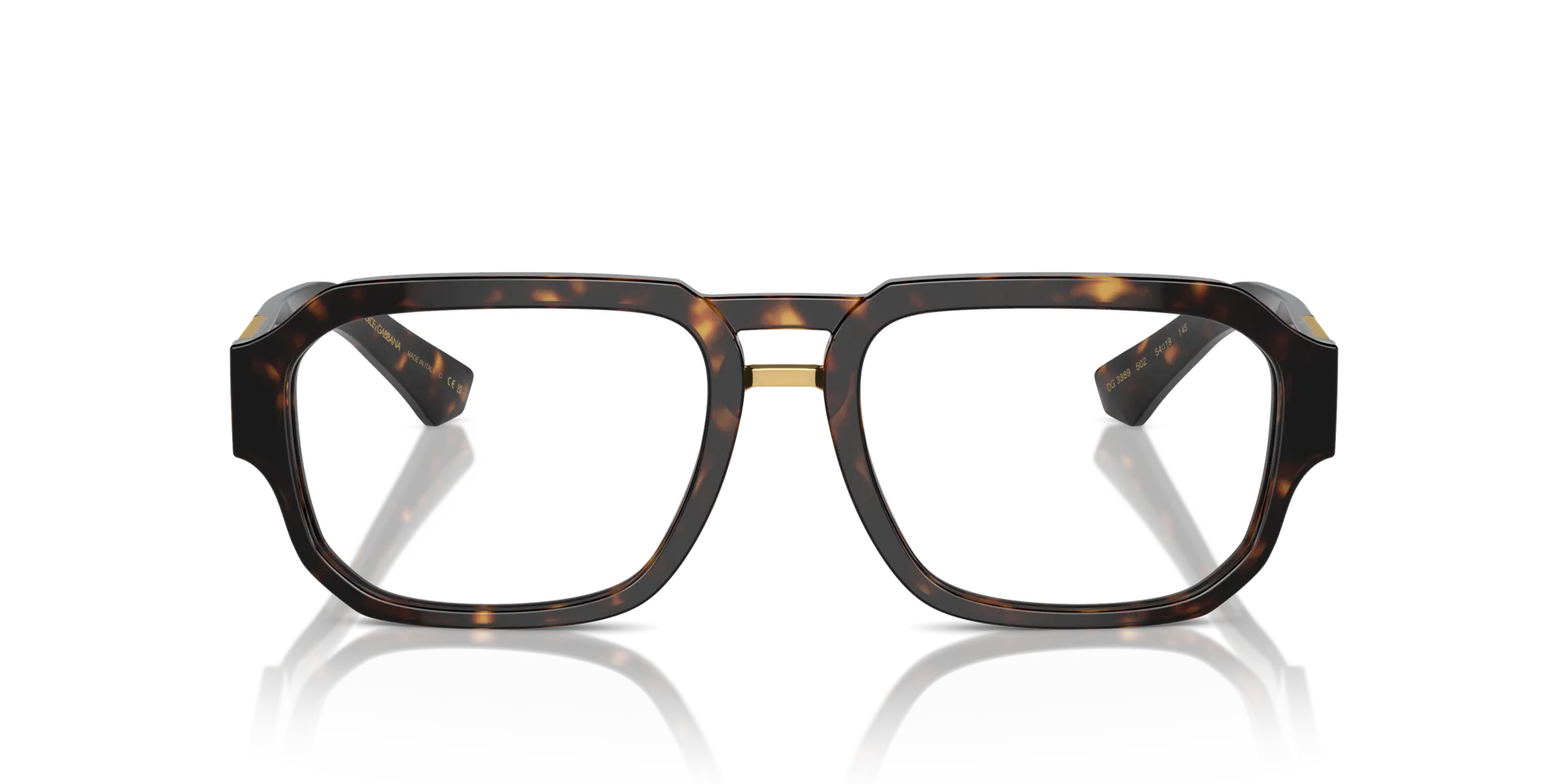 Dolce & Gabbana DG3389 502 Montature da vista Acetato Tartaruga Trasparente Pilot Normale - immagine 3